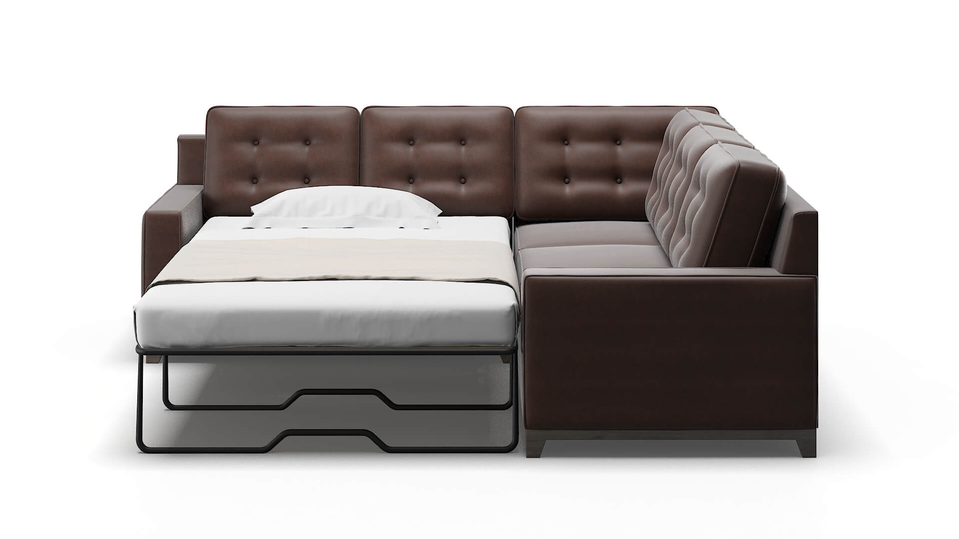 Alexandria Bella Espresso Sectional Sleeper Espresso legs 1