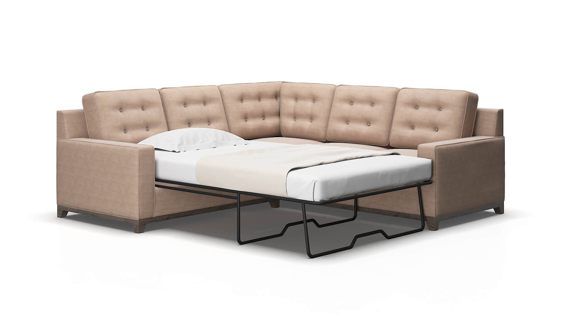 Alexandria Bella pewter Sectional sleeper Espresso Legs  2