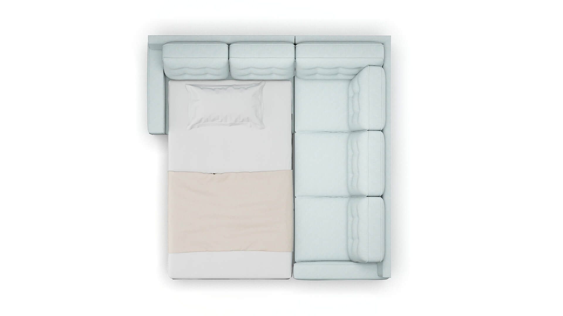 Alexandria Bella Skylight Sectional Sleeper Espresso legs 3