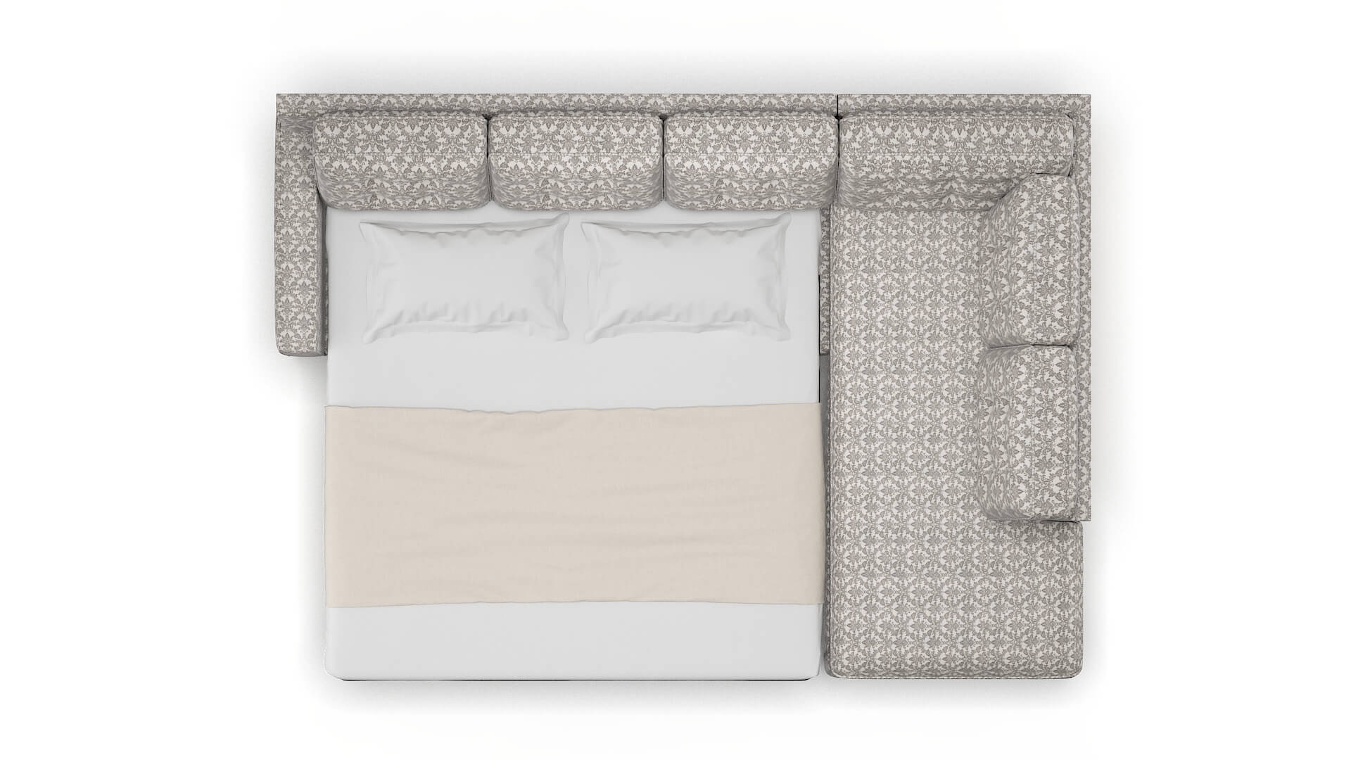 Alexandria Bergamo Dove Panel Sleeper Espresso legs 3