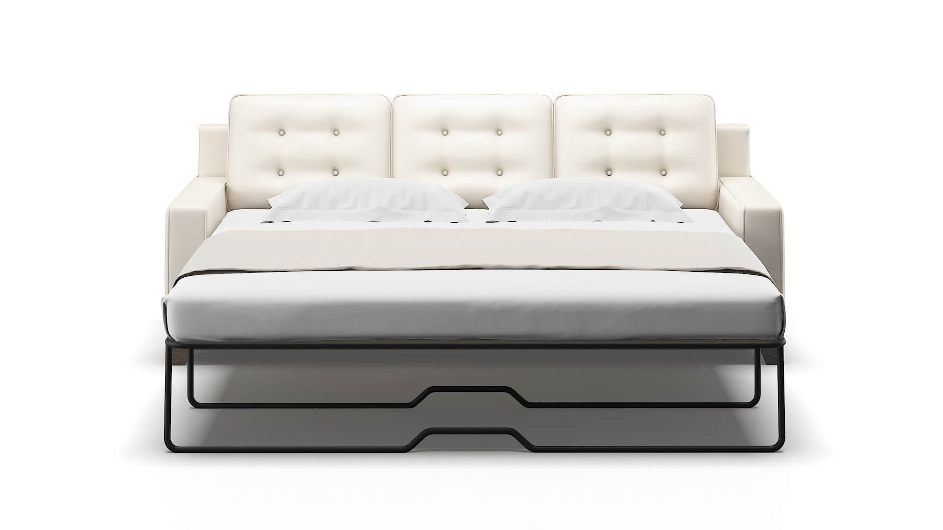 Alexandria Blanche Milky Sofa Sleeper Espresso legs 1