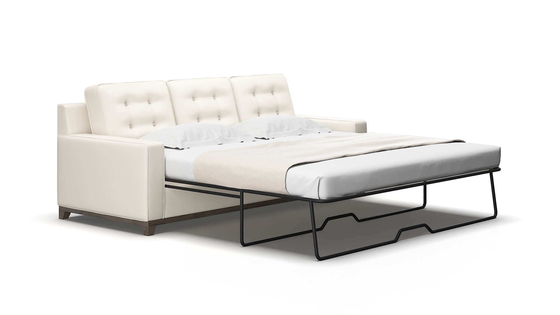 Alexandria Blanche Milky Sofa Sleeper Espresso legs 2