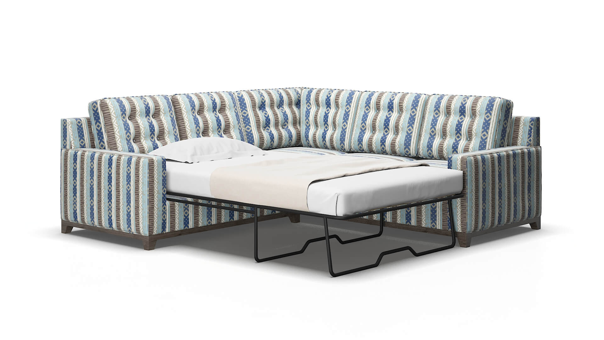 Alexandria Bodhi indigo Sectional sleeper Espresso Legs  2