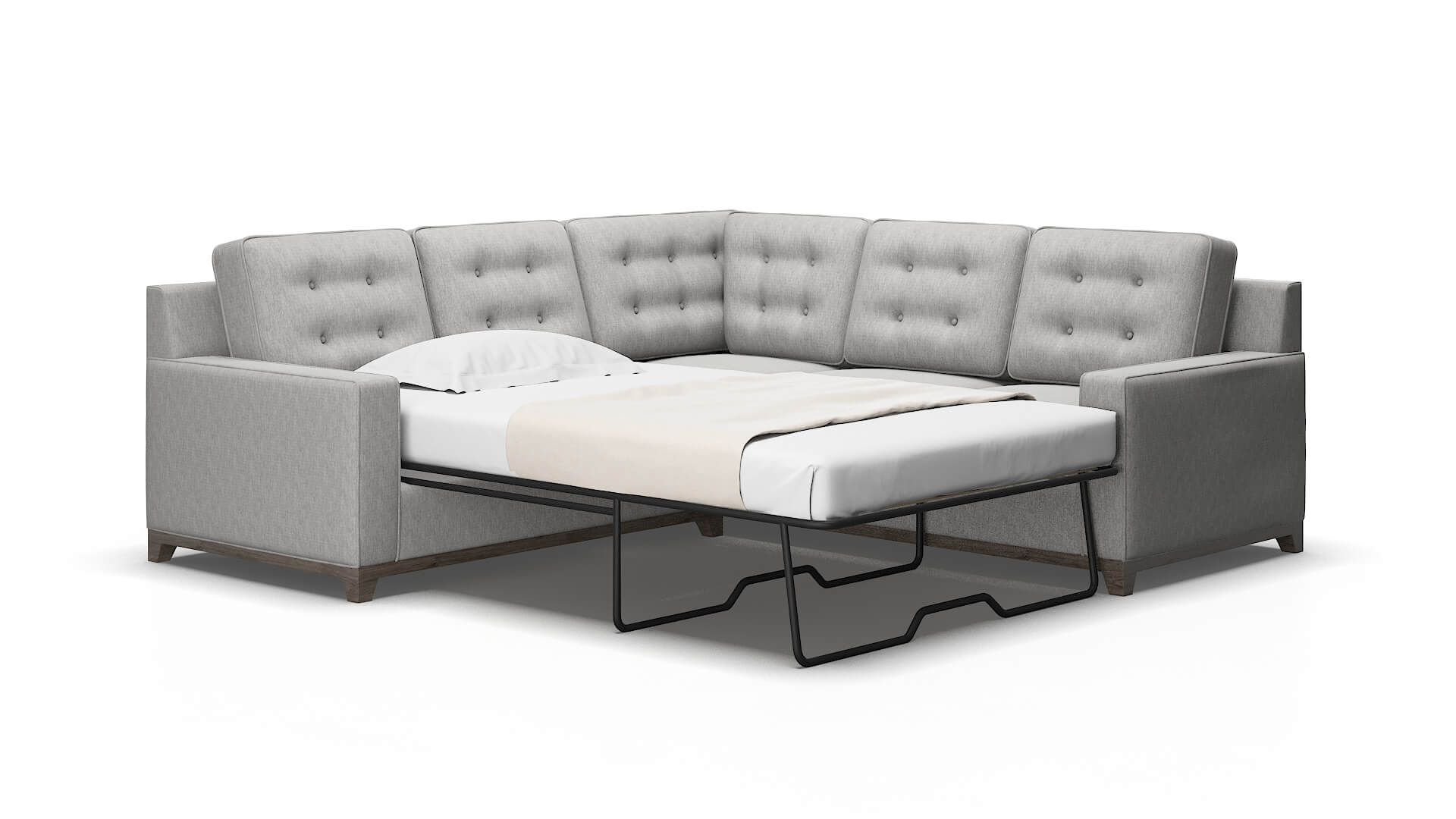 Alexandria Bungalow graphite Sectional sleeper Espresso Legs  2