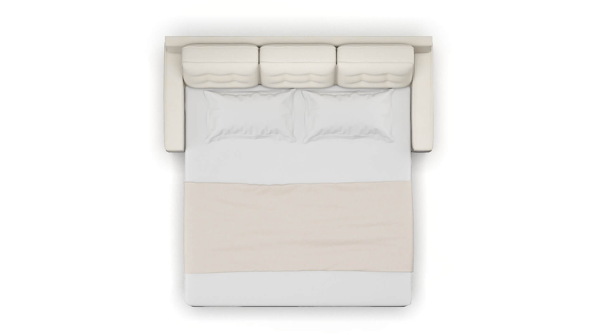 Alexandria Bungalow Ivory Sofa Sleeper Espresso legs 3