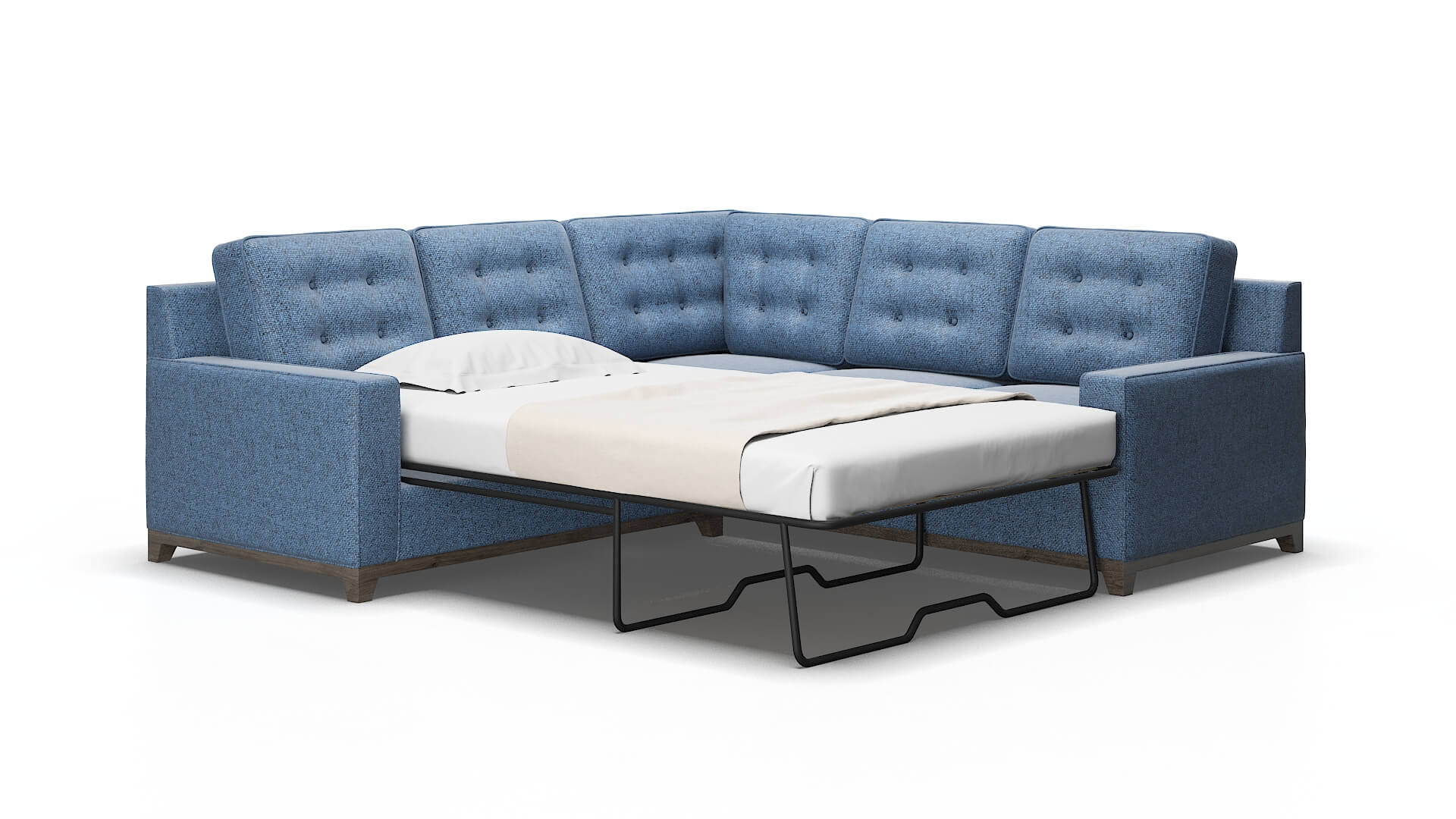 Alexandria Clyde Deep_ocean Sectional Sleeper Espresso legs 2