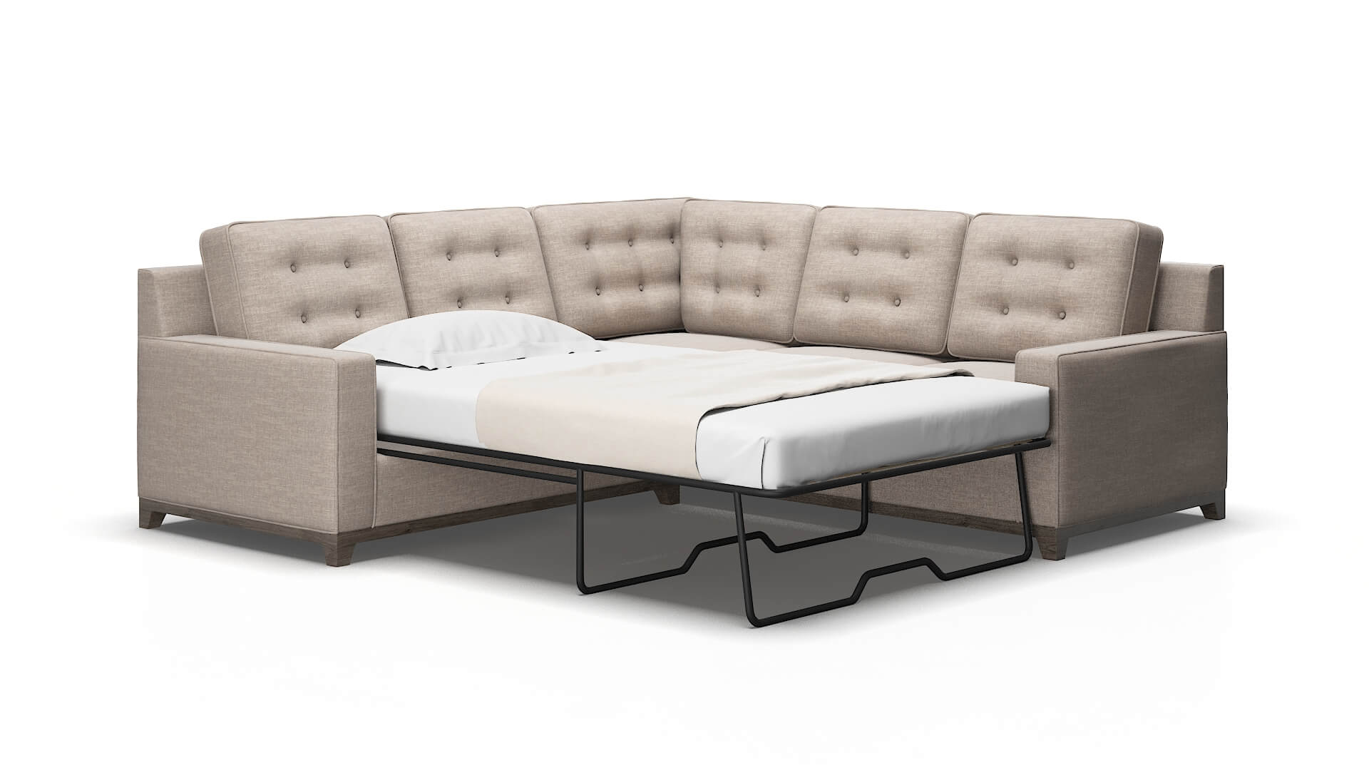 Alexandria Clyde Dolphin Sectional Sleeper Espresso legs 2