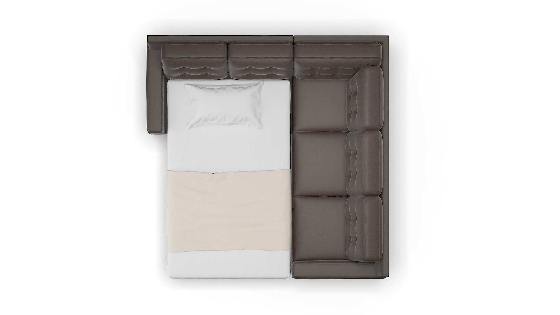 Alexandria Cosmo Chocolate Sectional Sleeper Espresso legs 3