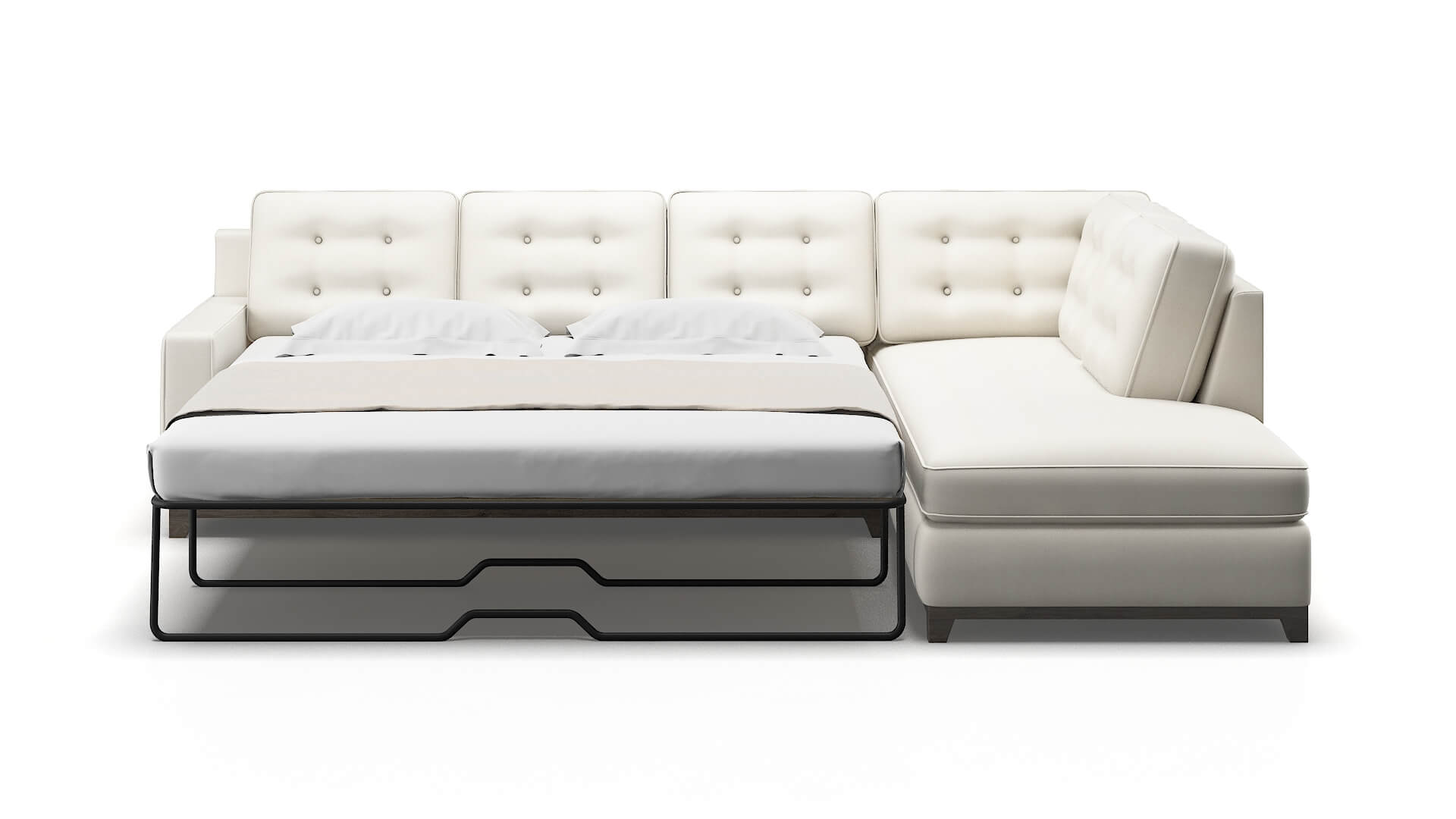 Alexandria Cosmo Ivory Panel Sleeper Espresso legs 1