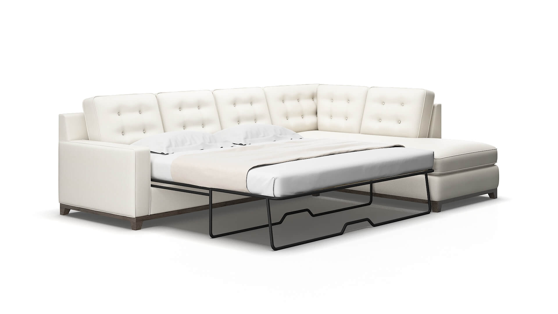 Alexandria Cosmo Ivory Panel Sleeper Espresso legs 2