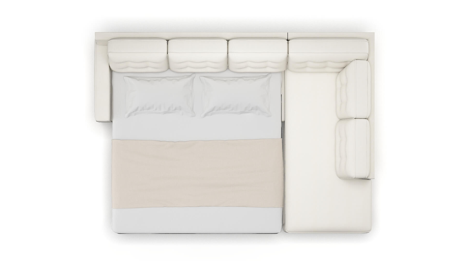 Alexandria Cosmo Ivory Panel Sleeper Espresso legs 3