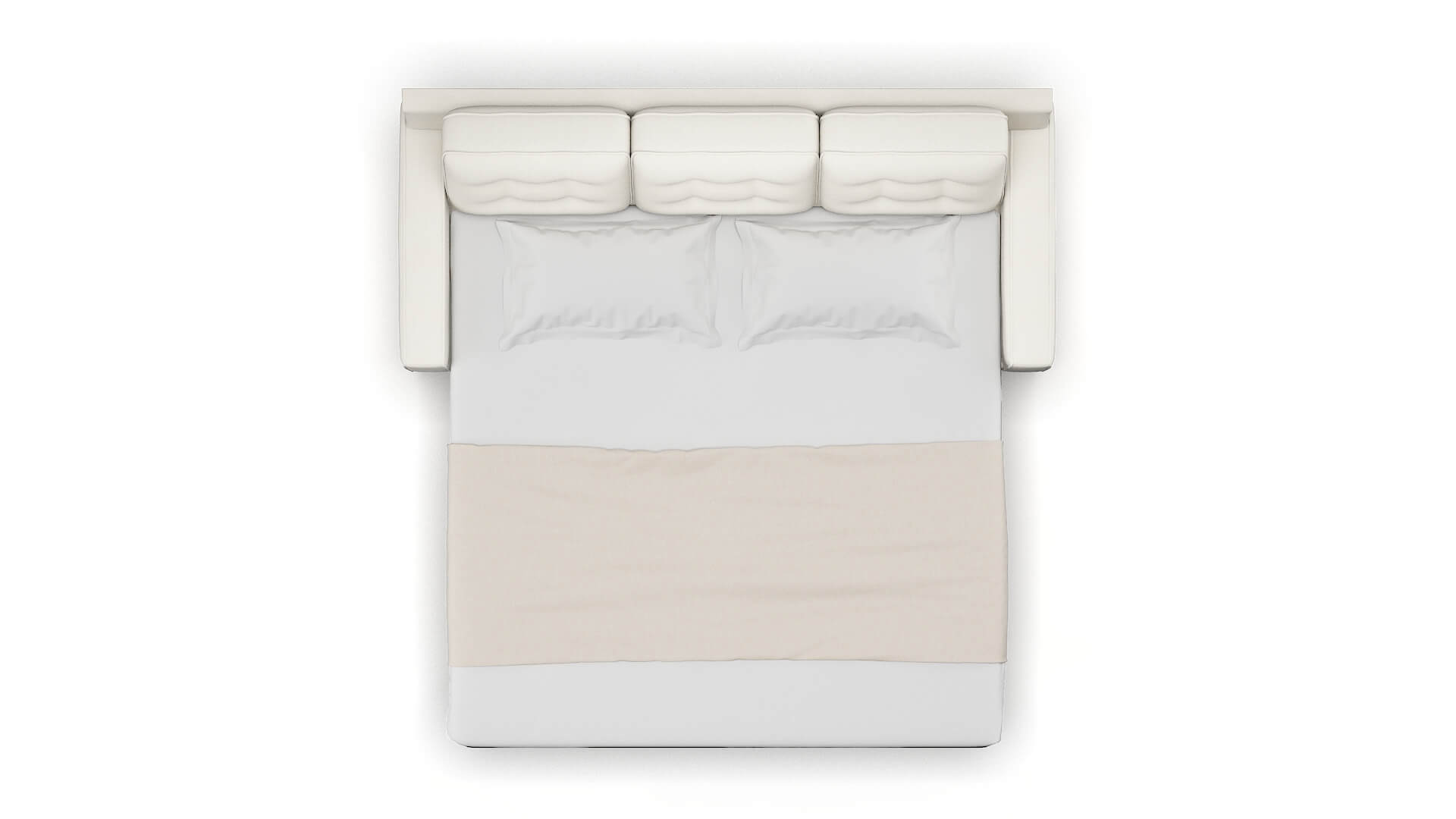 Alexandria Cosmo Ivory Sofa Sleeper Espresso legs 3