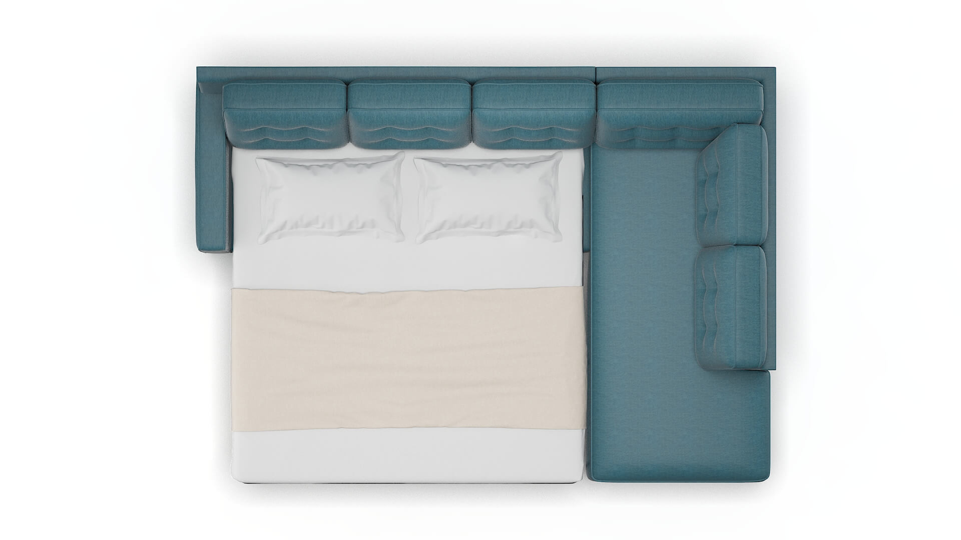 Alexandria Cosmo Teal Panel Sleeper Espresso legs 3