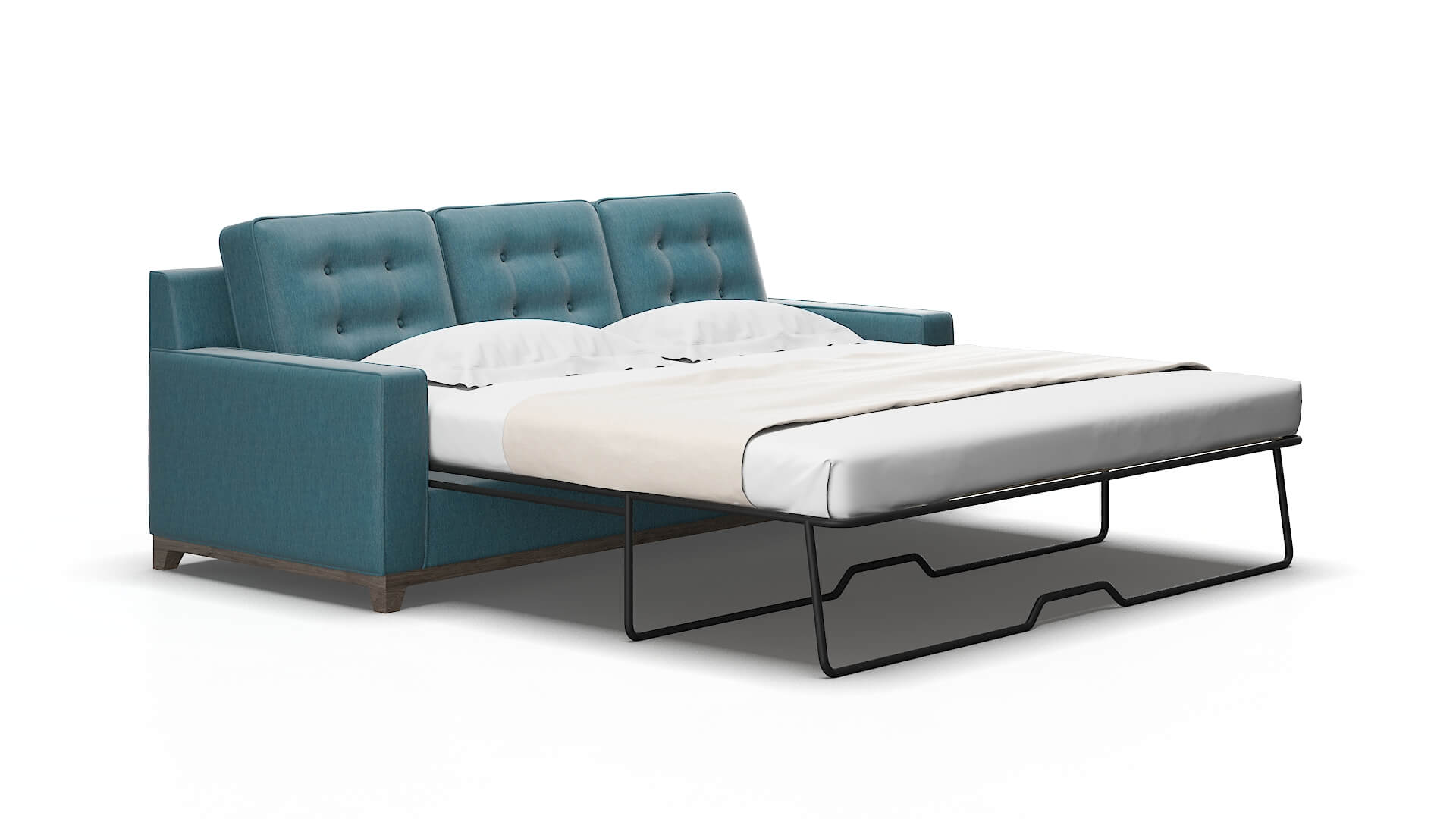 Alexandria Cosmo Teal Sofa Sleeper Espresso legs 2