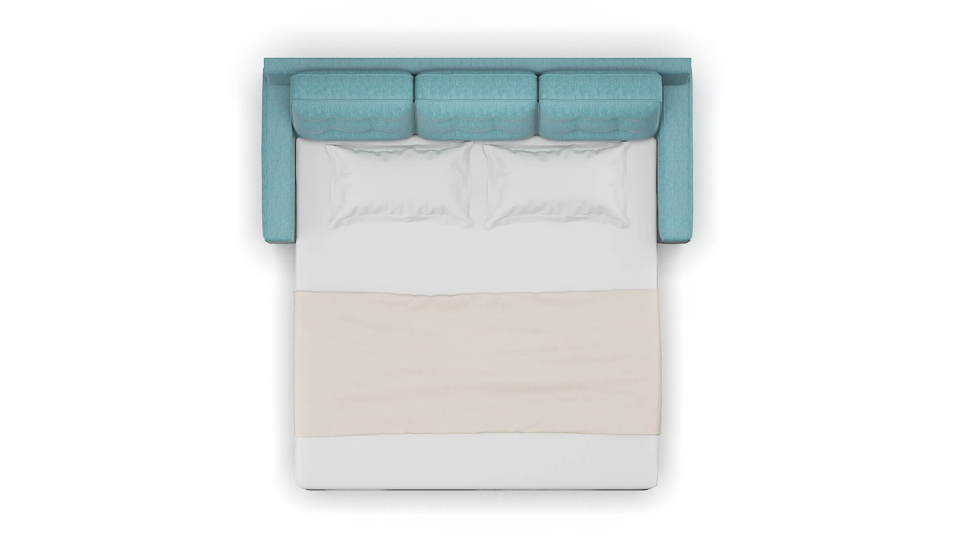 Alexandria Cosmo Turquoise Sofa Sleeper Espresso legs 3