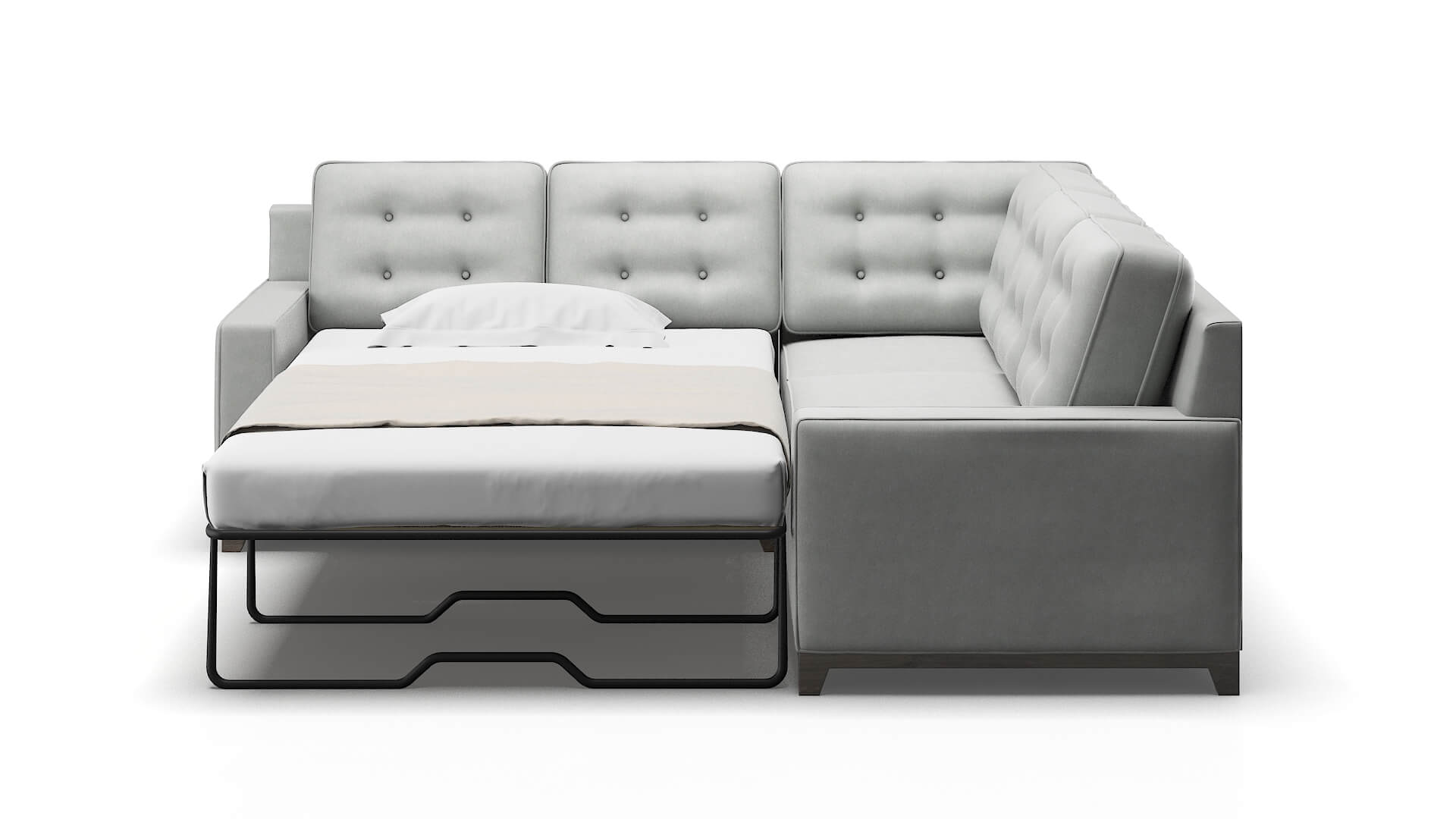 Alexandria Dawson Platinum Sectional Sleeper Espresso legs 1