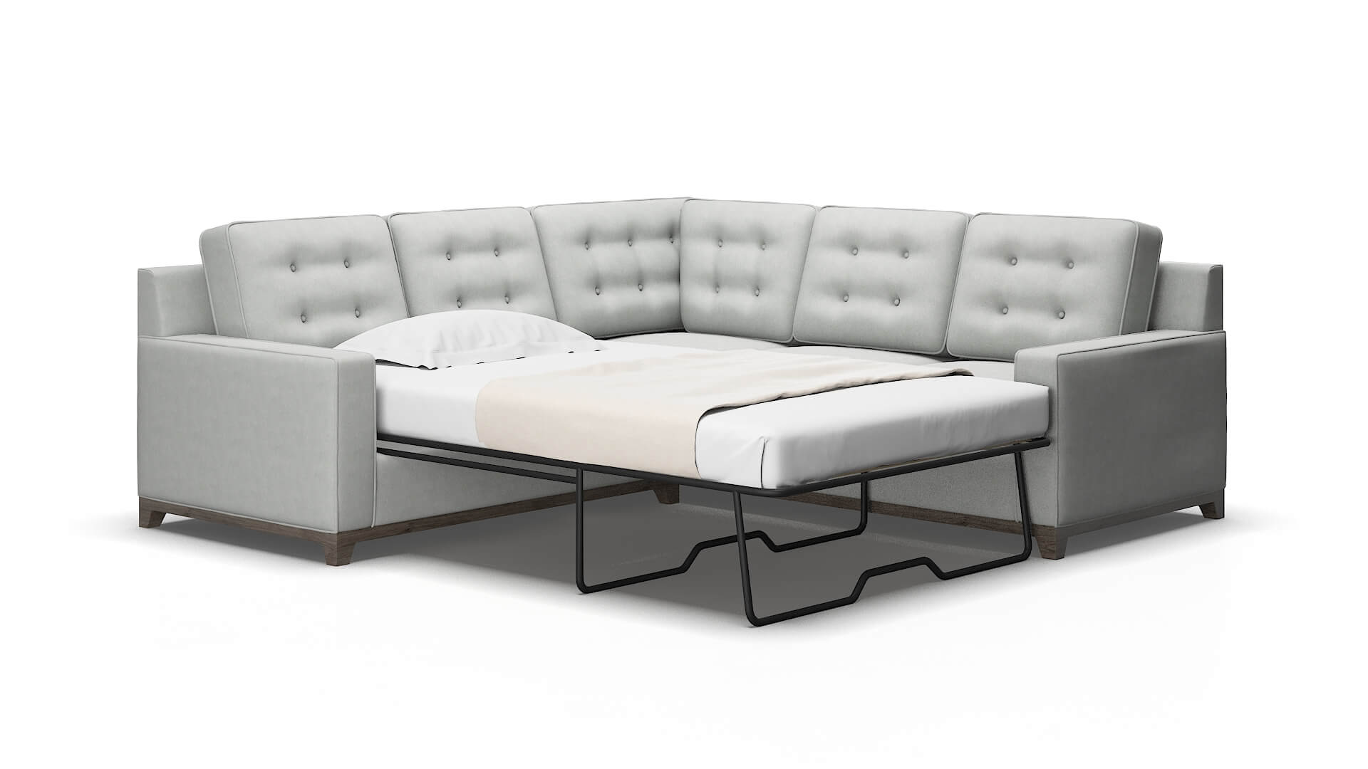 Alexandria Dawson platinum Sectional sleeper Espresso Legs  2