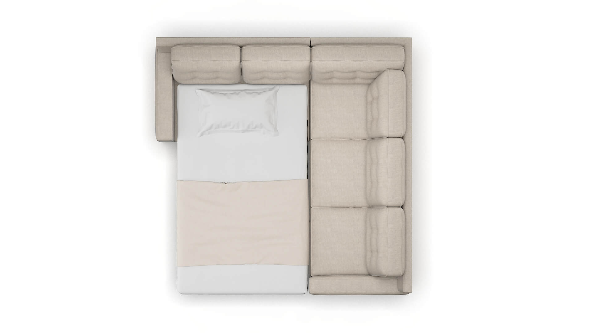 Alexandria Derby Linen Sectional Sleeper Espresso legs 3