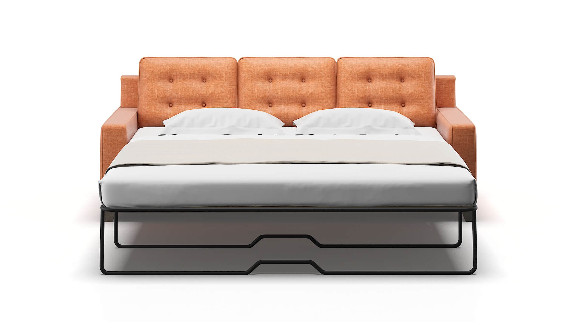 Alexandria Durham Tangerine Sofa Sleeper Espresso legs 1