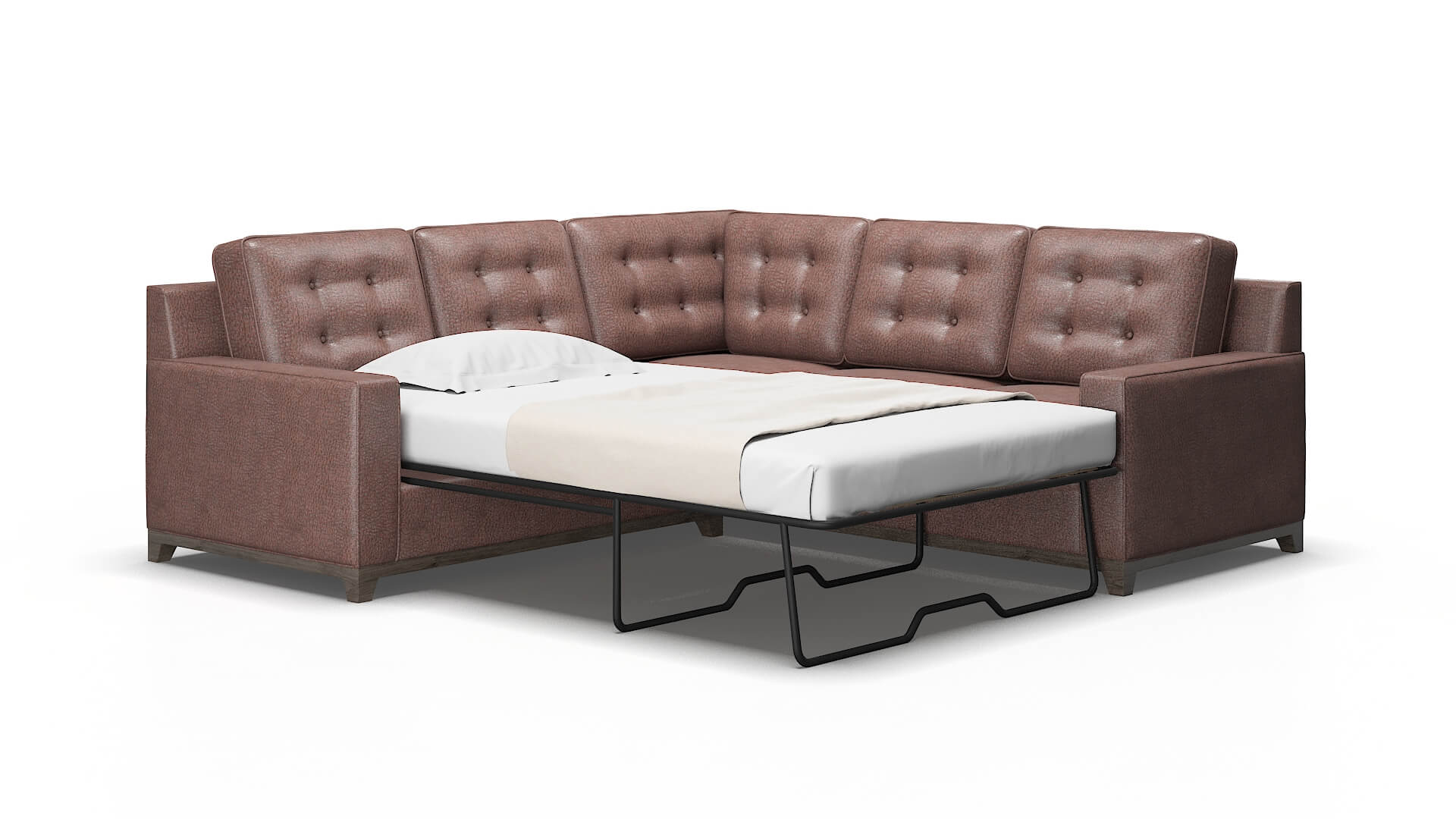 Alexandria Ford brown Sectional sleeper Espresso Legs  2