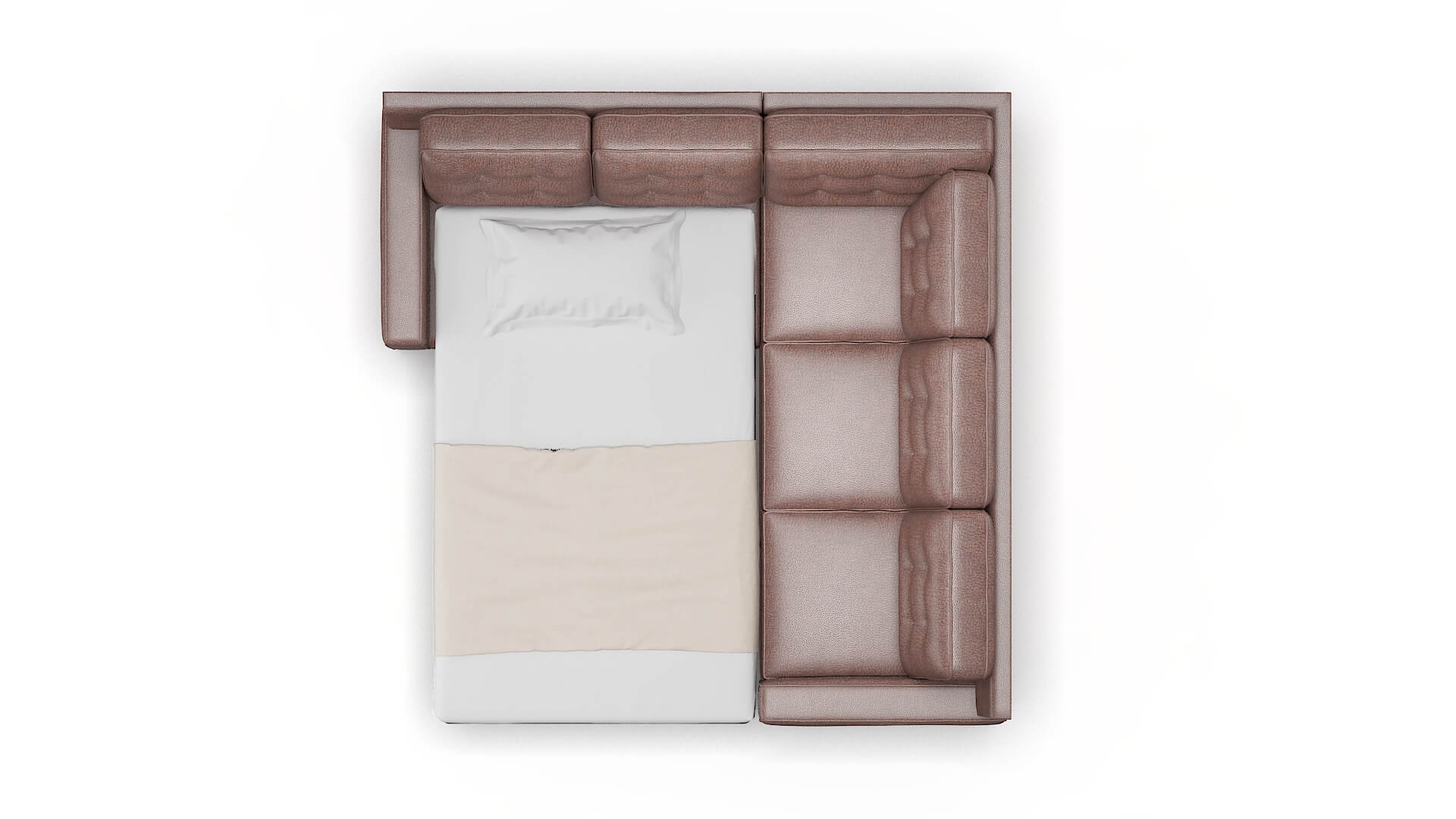 Alexandria Ford Brown Sectional Sleeper Espresso legs 3