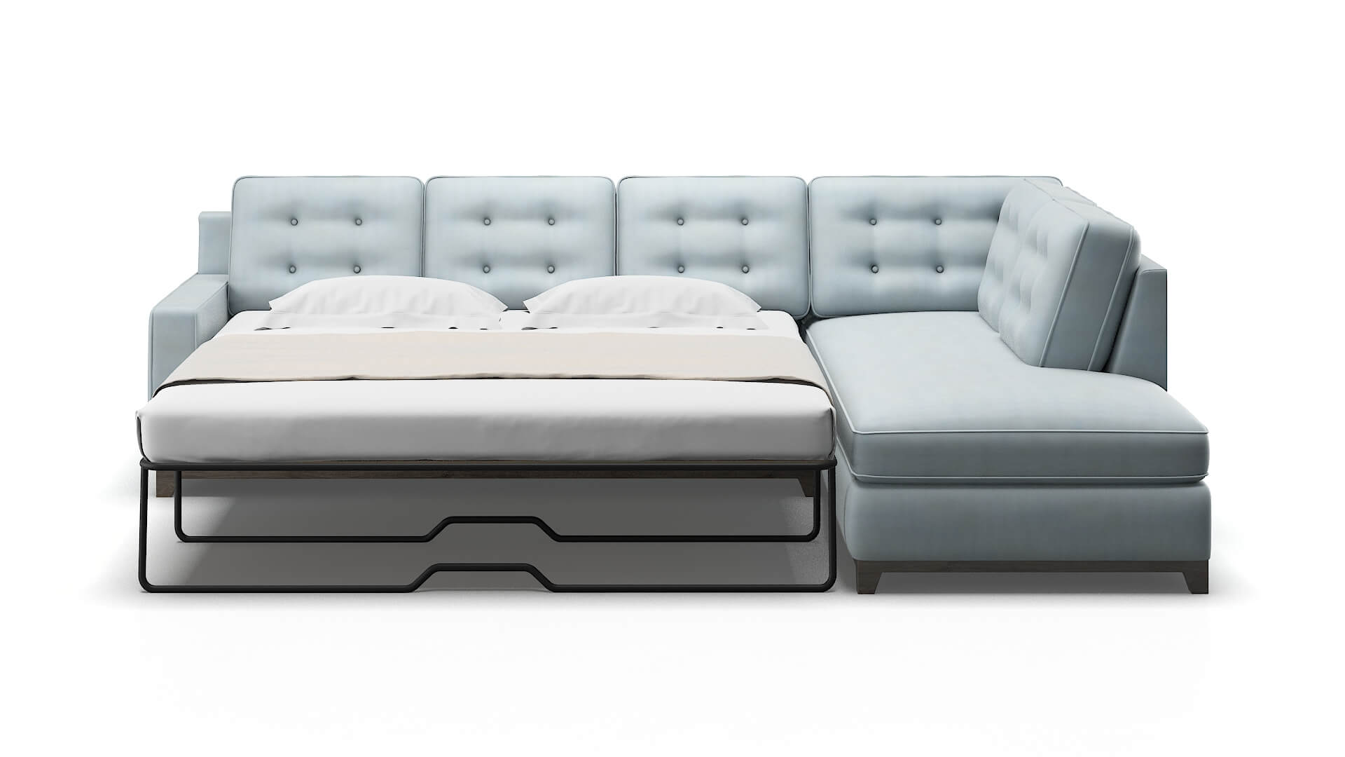 Alexandria Hathaway Aqua Panel Sleeper Espresso legs 1