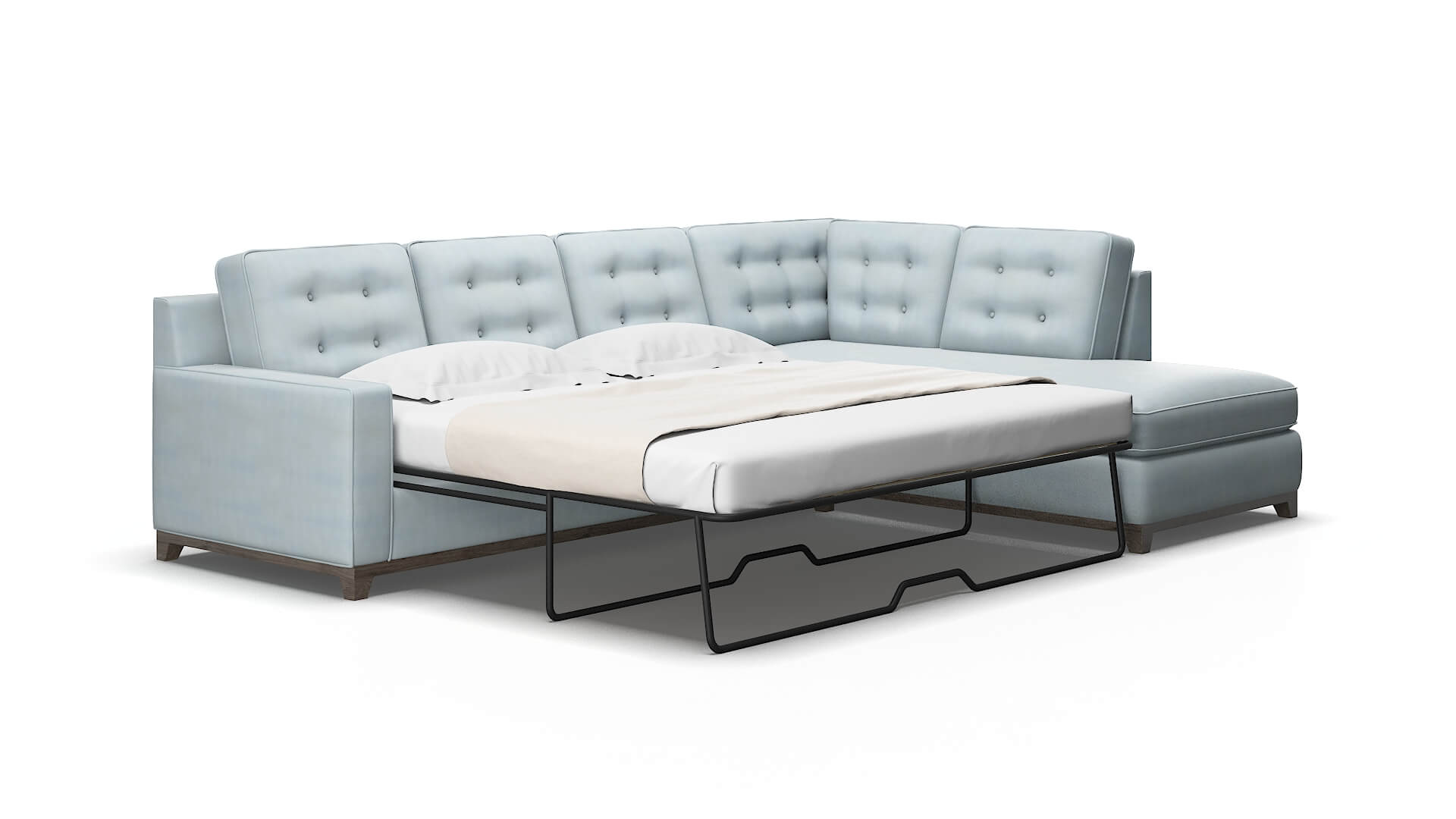 Alexandria Hathaway Aqua Panel Sleeper Espresso legs 2