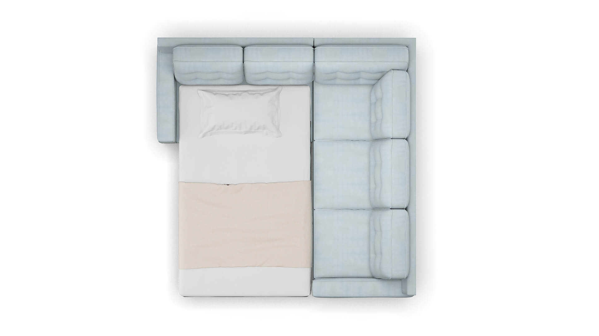 Alexandria Hathaway Aqua Sectional Sleeper Espresso legs 3