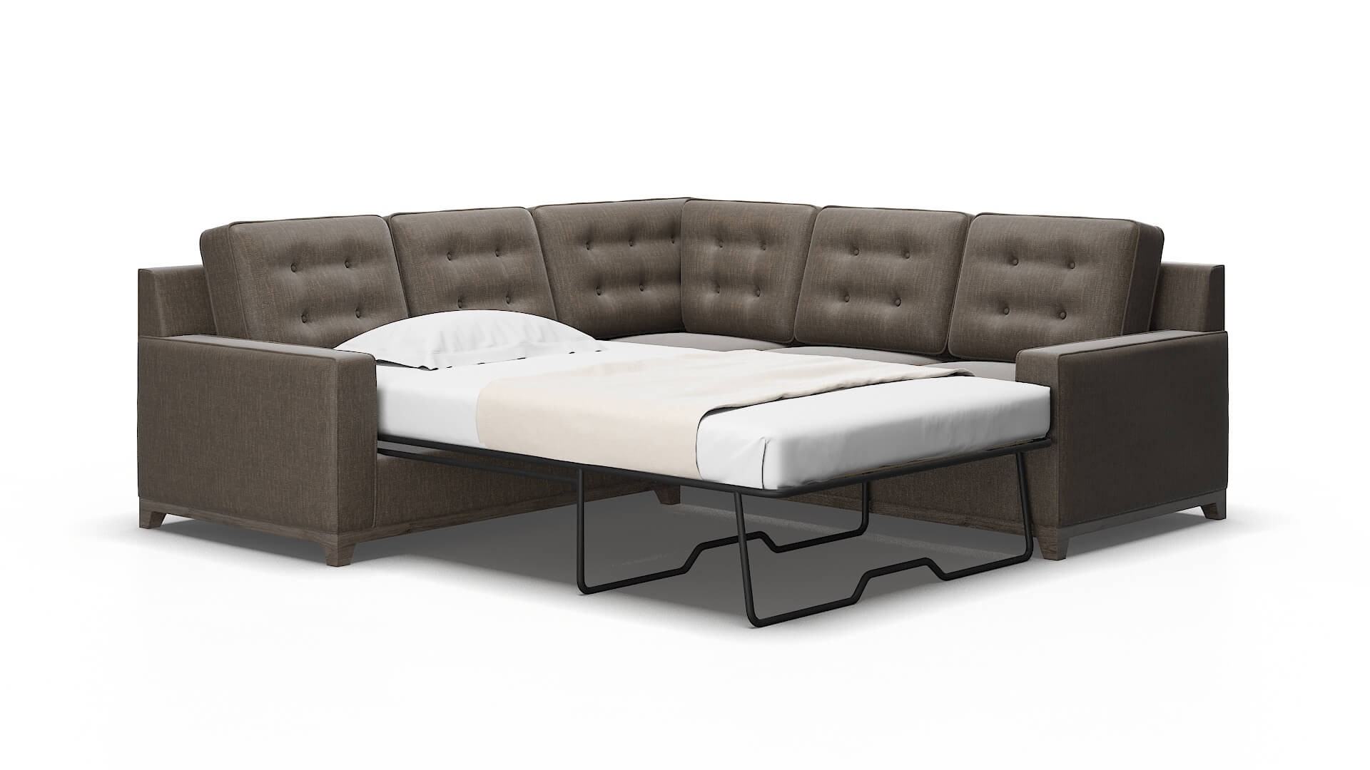 Alexandria Keylargo bark Sectional sleeper Espresso Legs  2