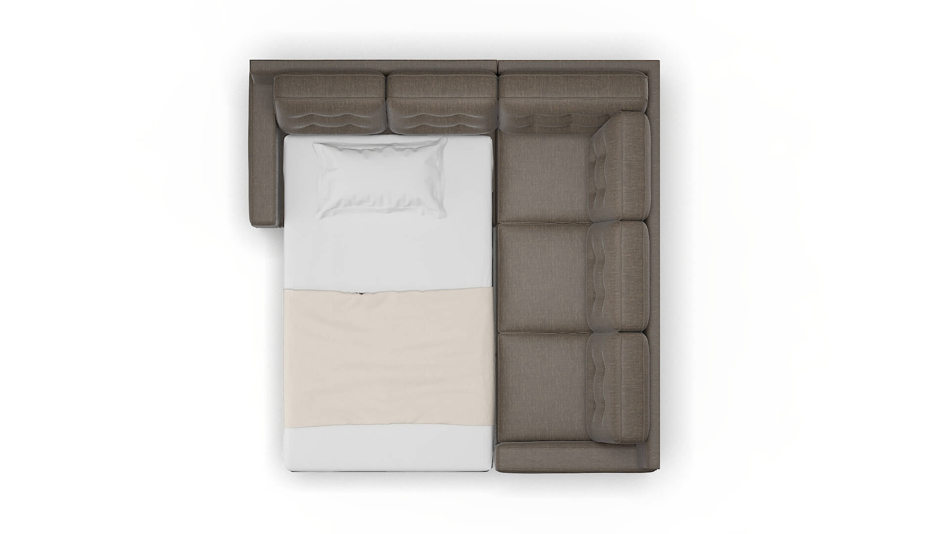 Alexandria Keylargo Bark Sectional Sleeper Espresso legs 3