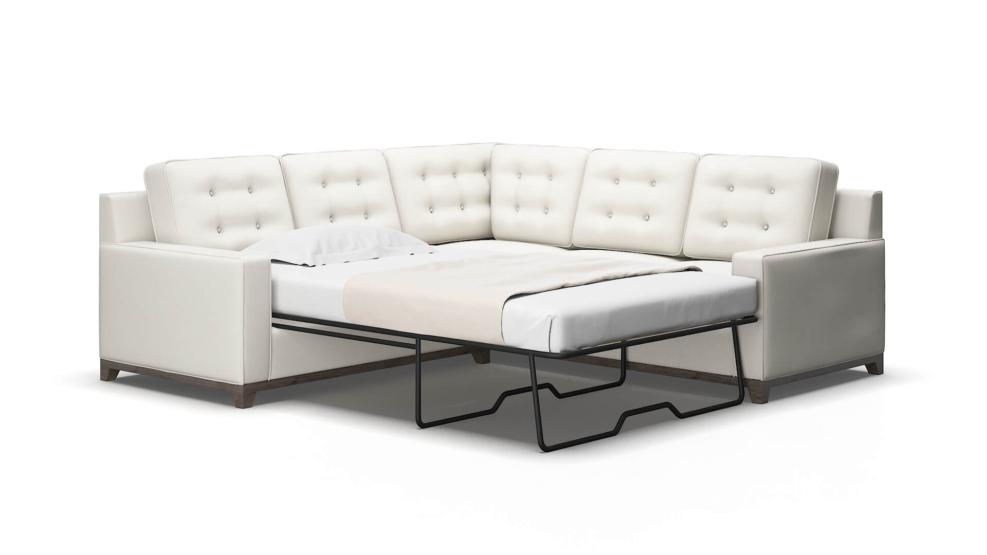Alexandria Keylargo oatmeal Sectional sleeper Espresso Legs  2