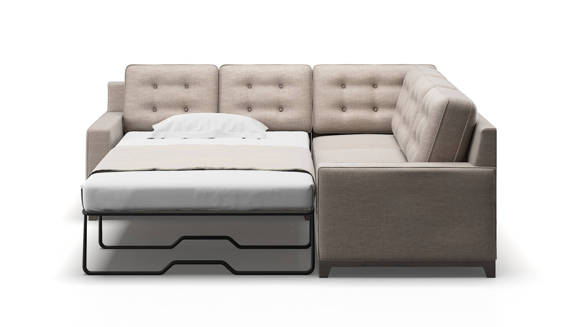 Alexandria Keylargo Pumice Sectional Sleeper Espresso legs 1