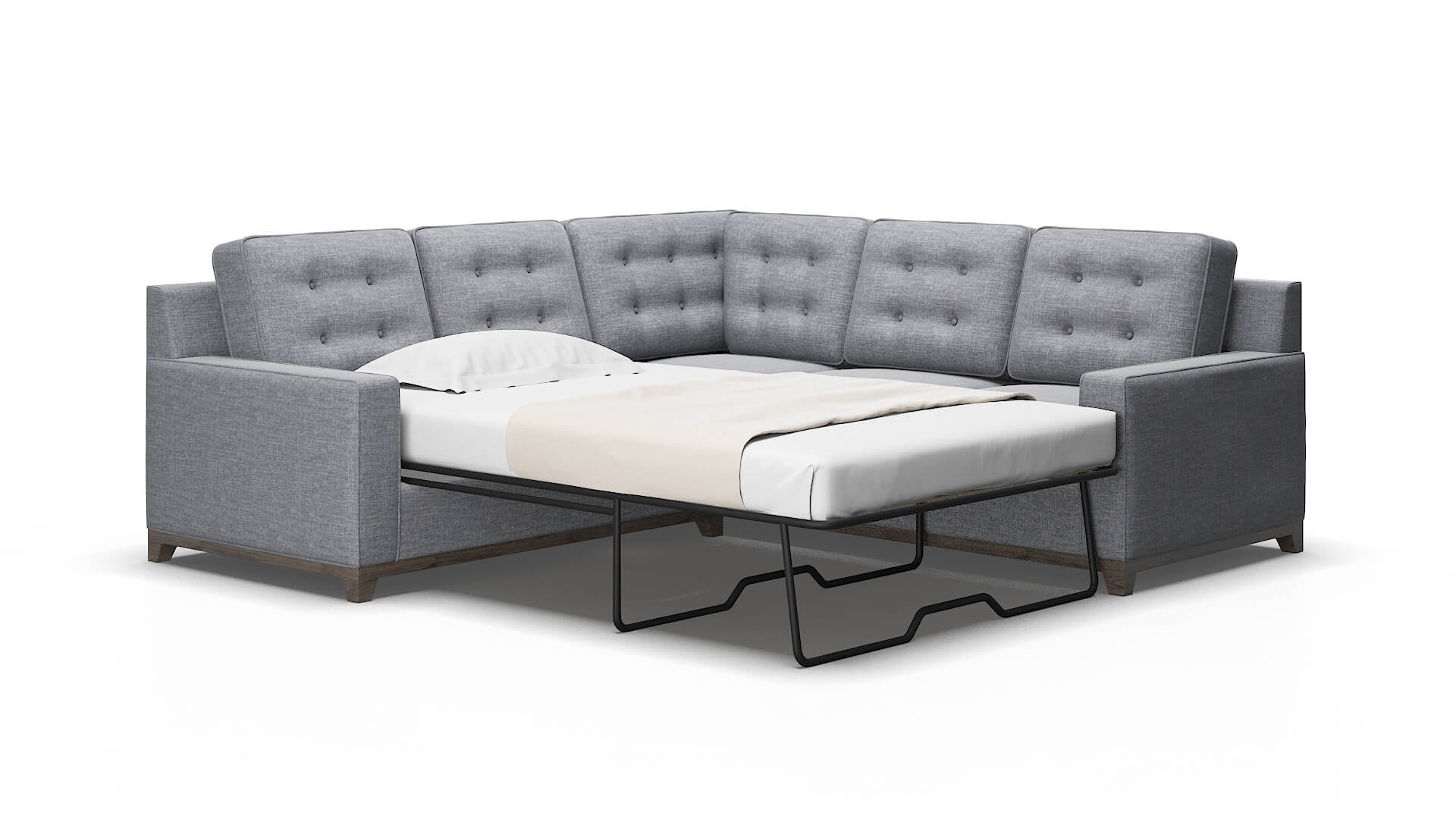 Alexandria Lana ash Sectional sleeper Espresso Legs  2