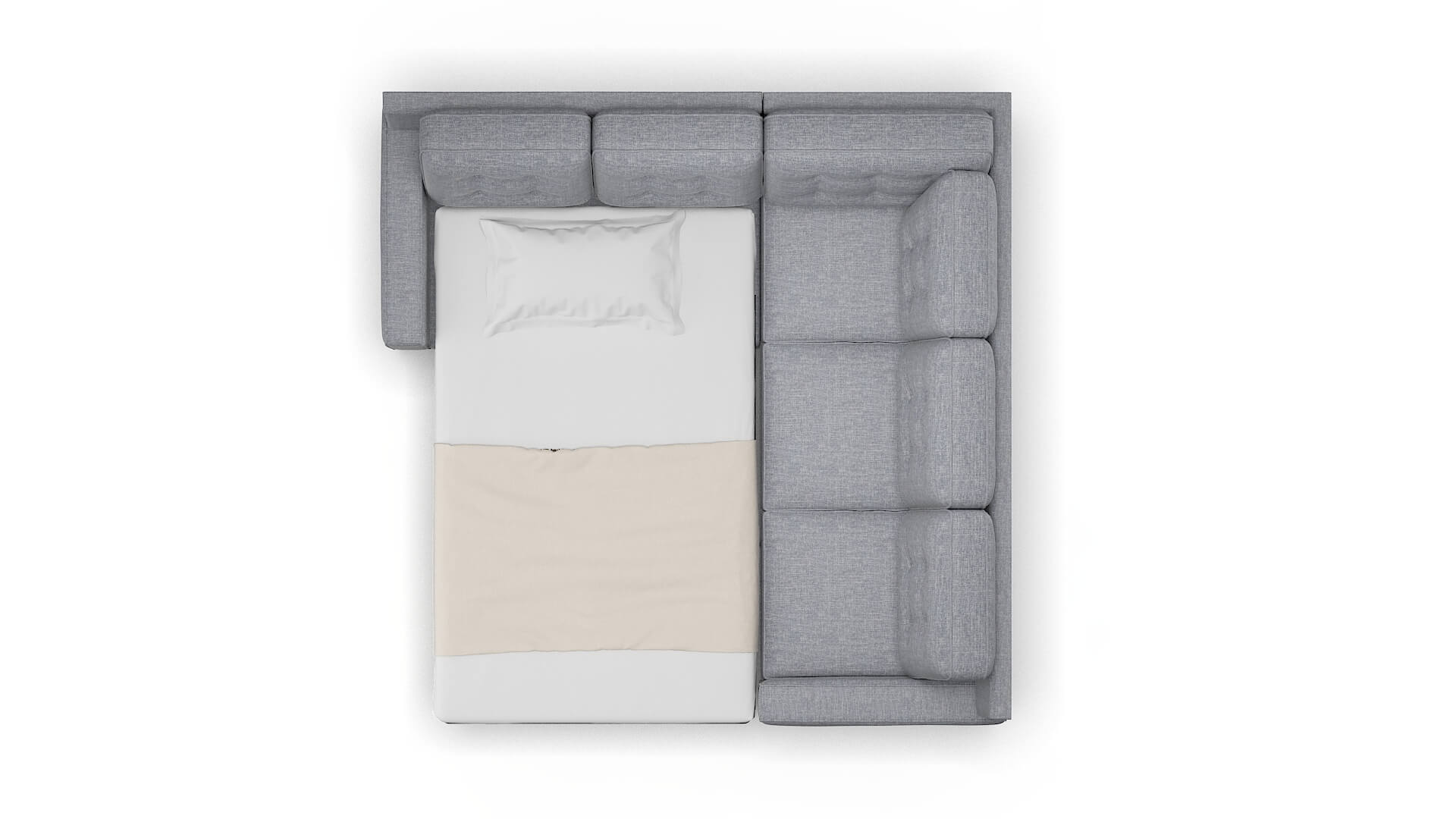 Alexandria Lana Ash Sectional Sleeper Espresso legs 3