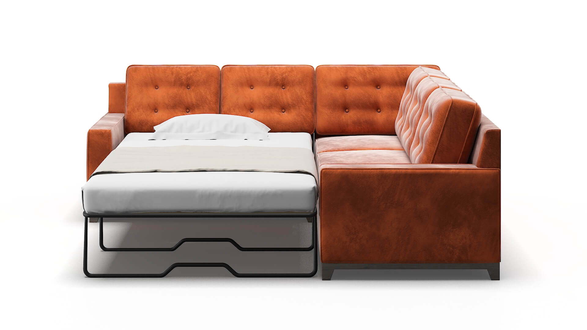 Alexandria Loft Copper Sectional Sleeper Espresso legs 1