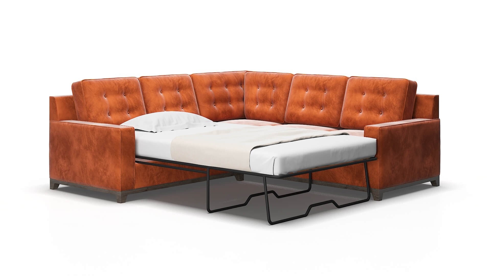 Alexandria Loft copper Sectional sleeper Espresso Legs  2