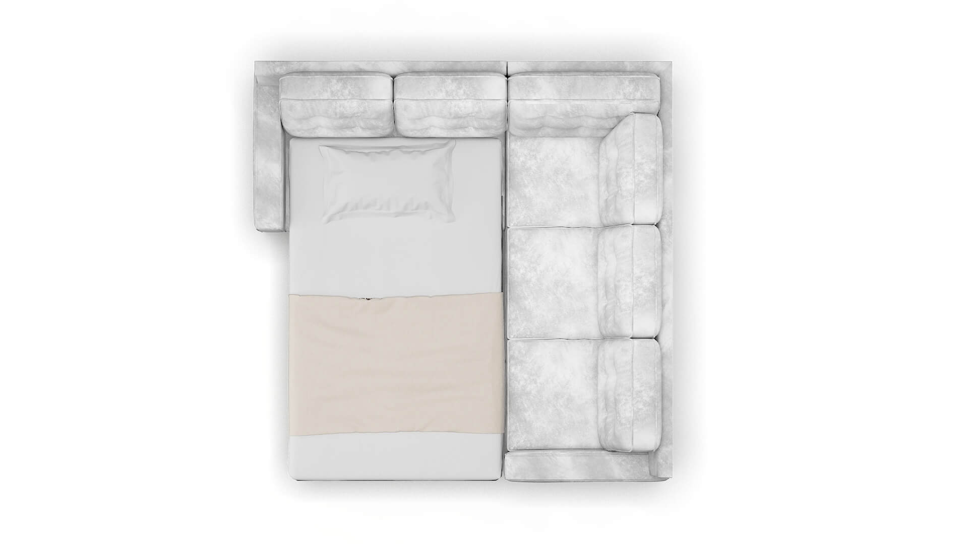 Alexandria Loft Snowfall Sectional Sleeper Espresso legs 3