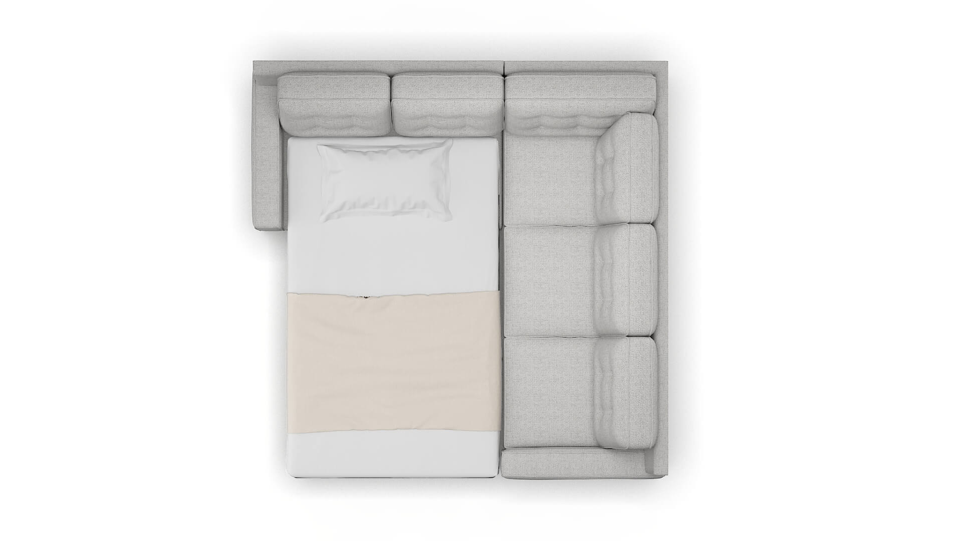 Alexandria Malibu Dove Sectional Sleeper Espresso legs 3