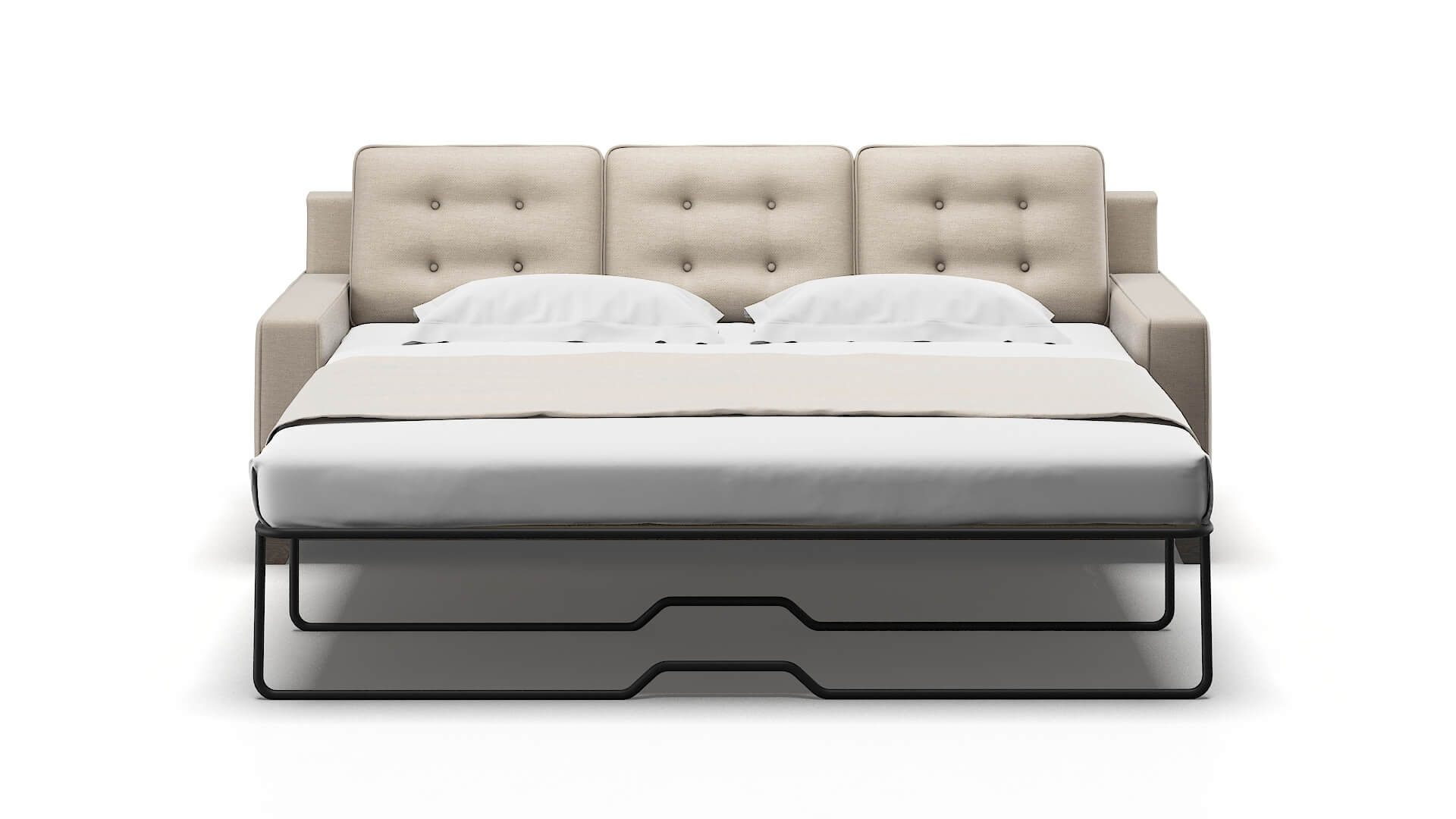 Alexandria Naples Almond Sofa Sleeper Espresso legs 1