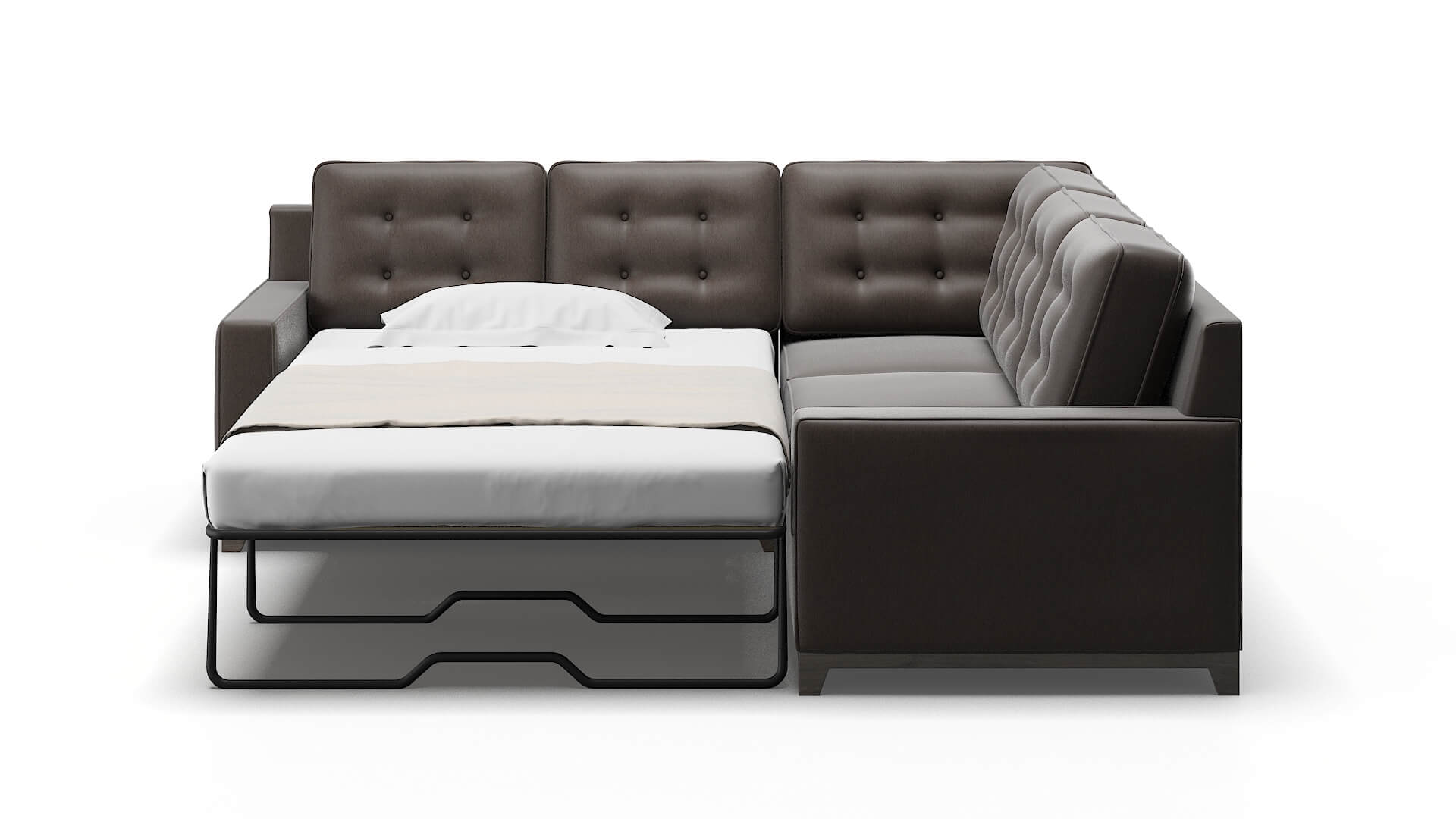 Alexandria Naples Graphite Sectional Sleeper Espresso legs 1