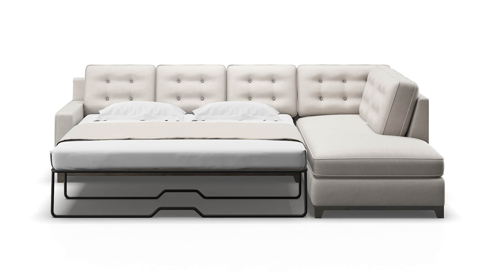 Alexandria Noble Grey Panel Sleeper Espresso legs 1