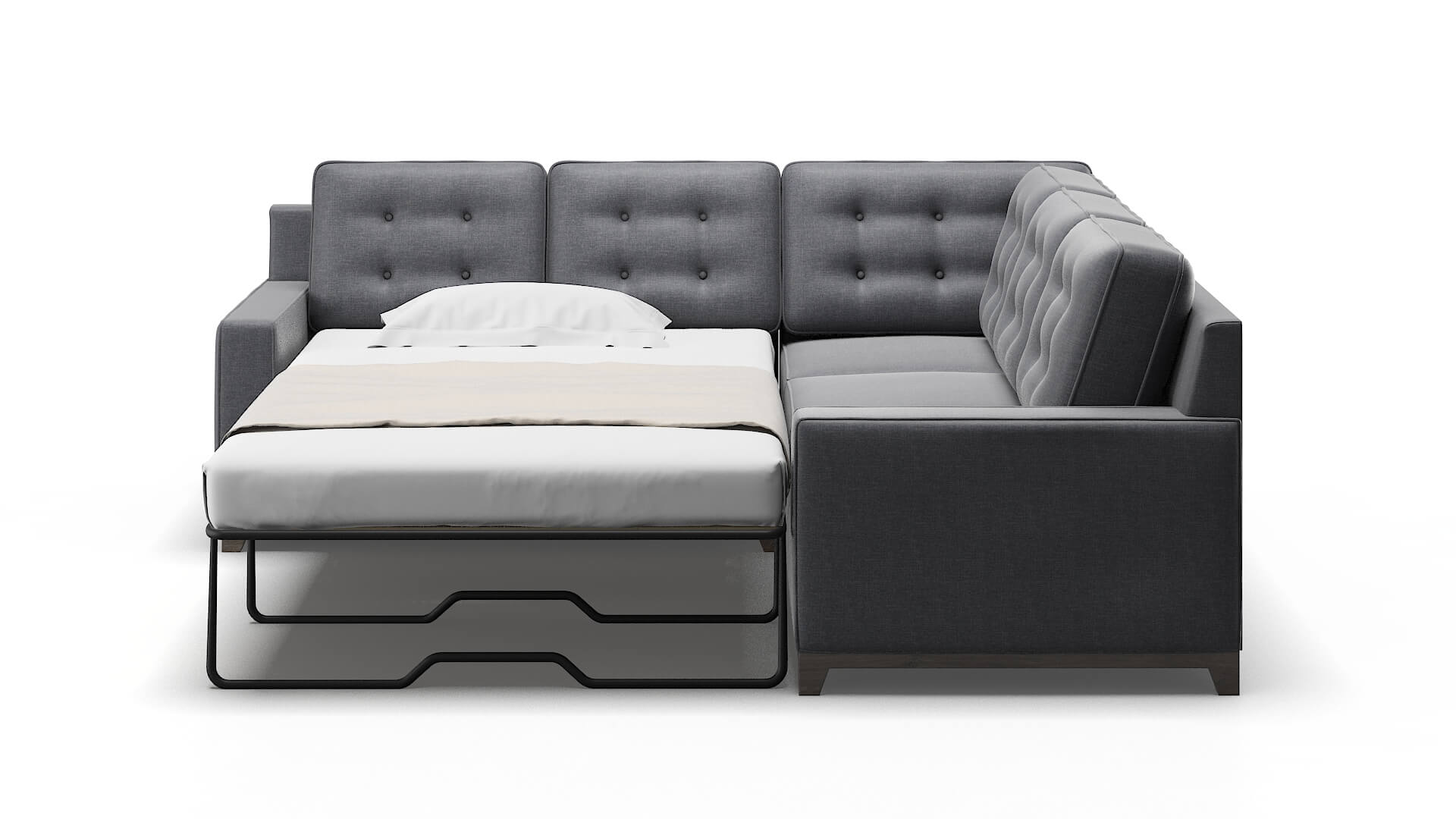 Alexandria Notion Graphite Sectional Sleeper Espresso legs 1