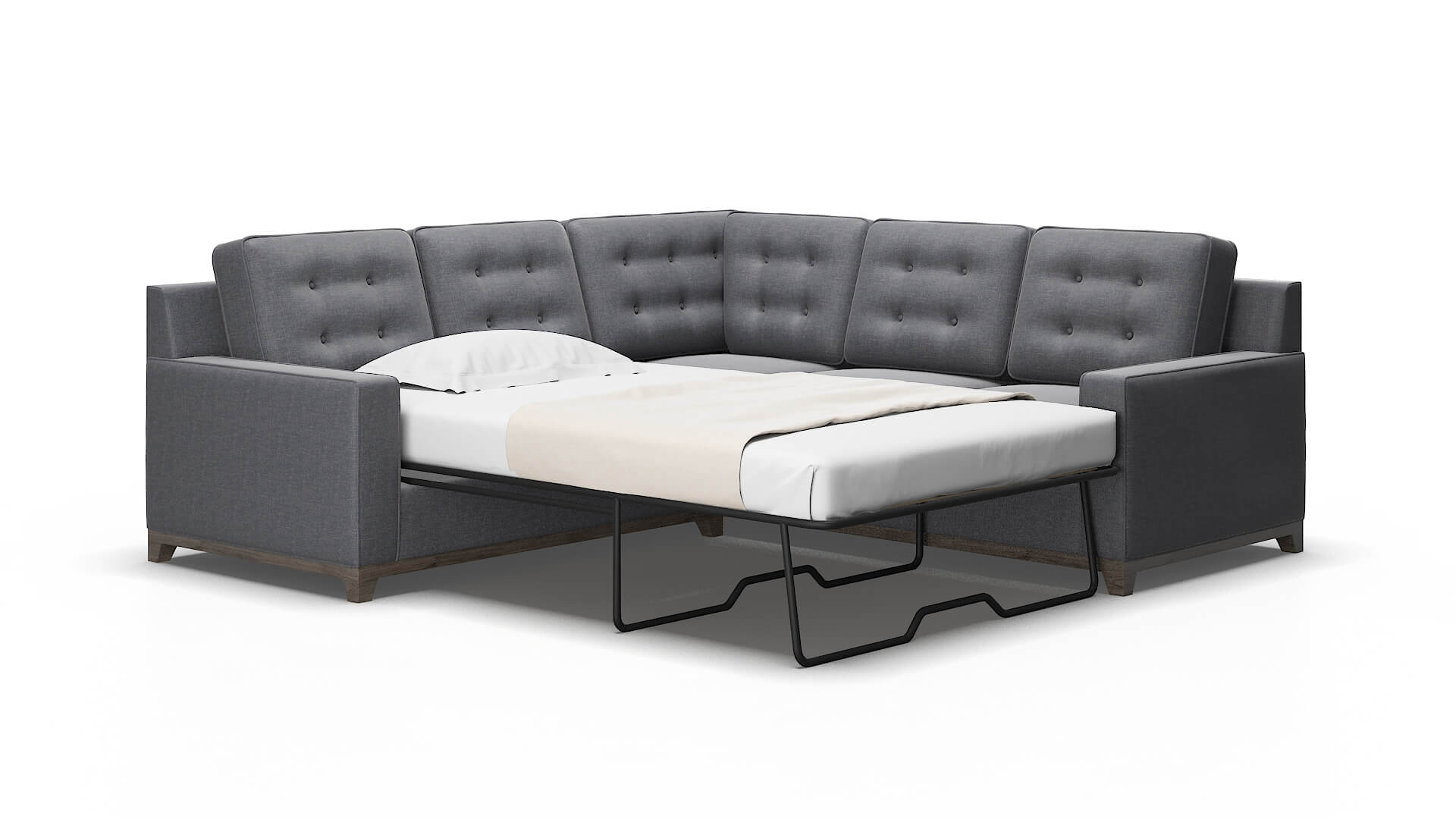 Alexandria Notion Graphite Sectional Sleeper Espresso legs 2