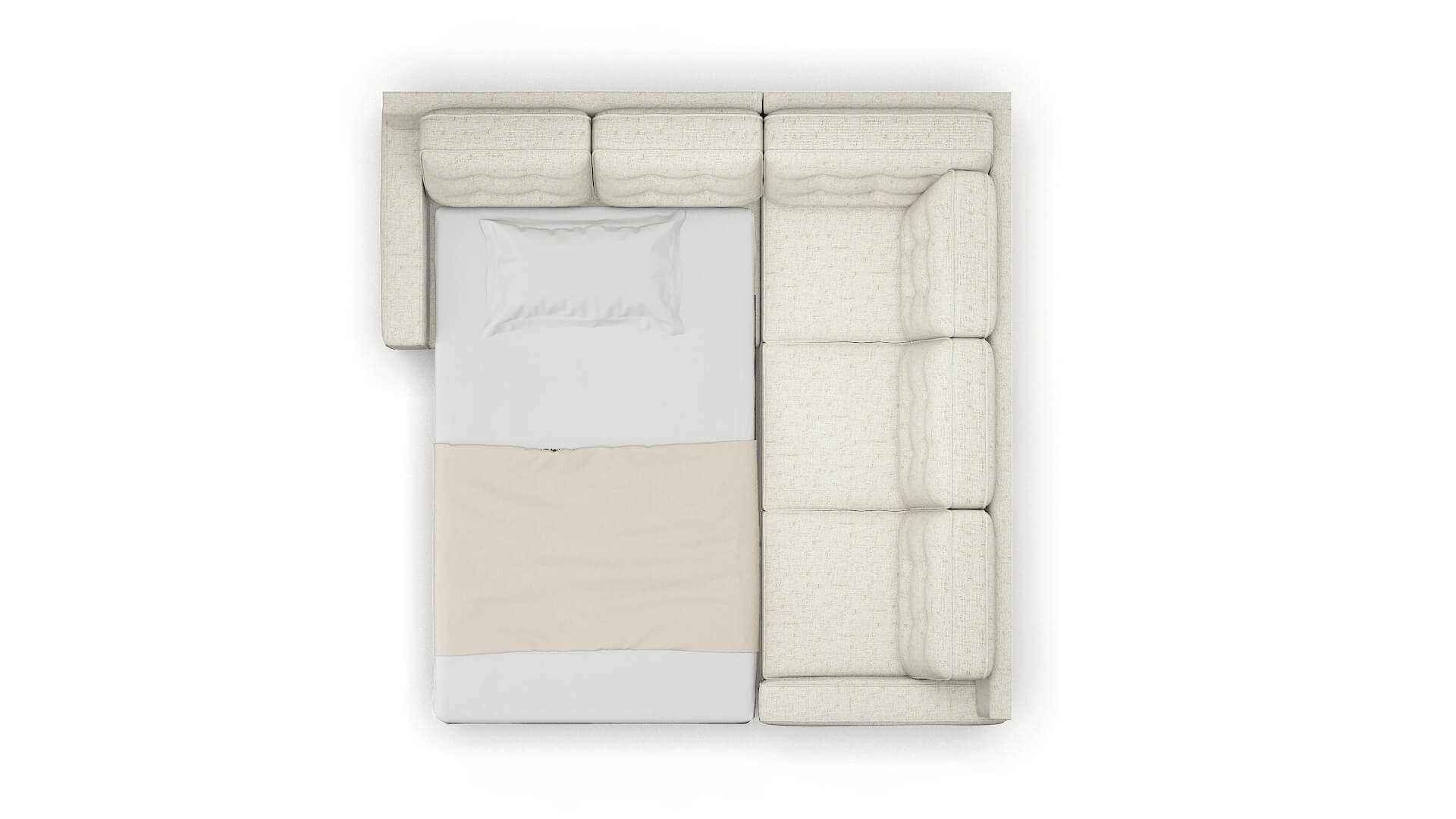 Alexandria Oceanside Birch Sectional Sleeper Espresso legs 3