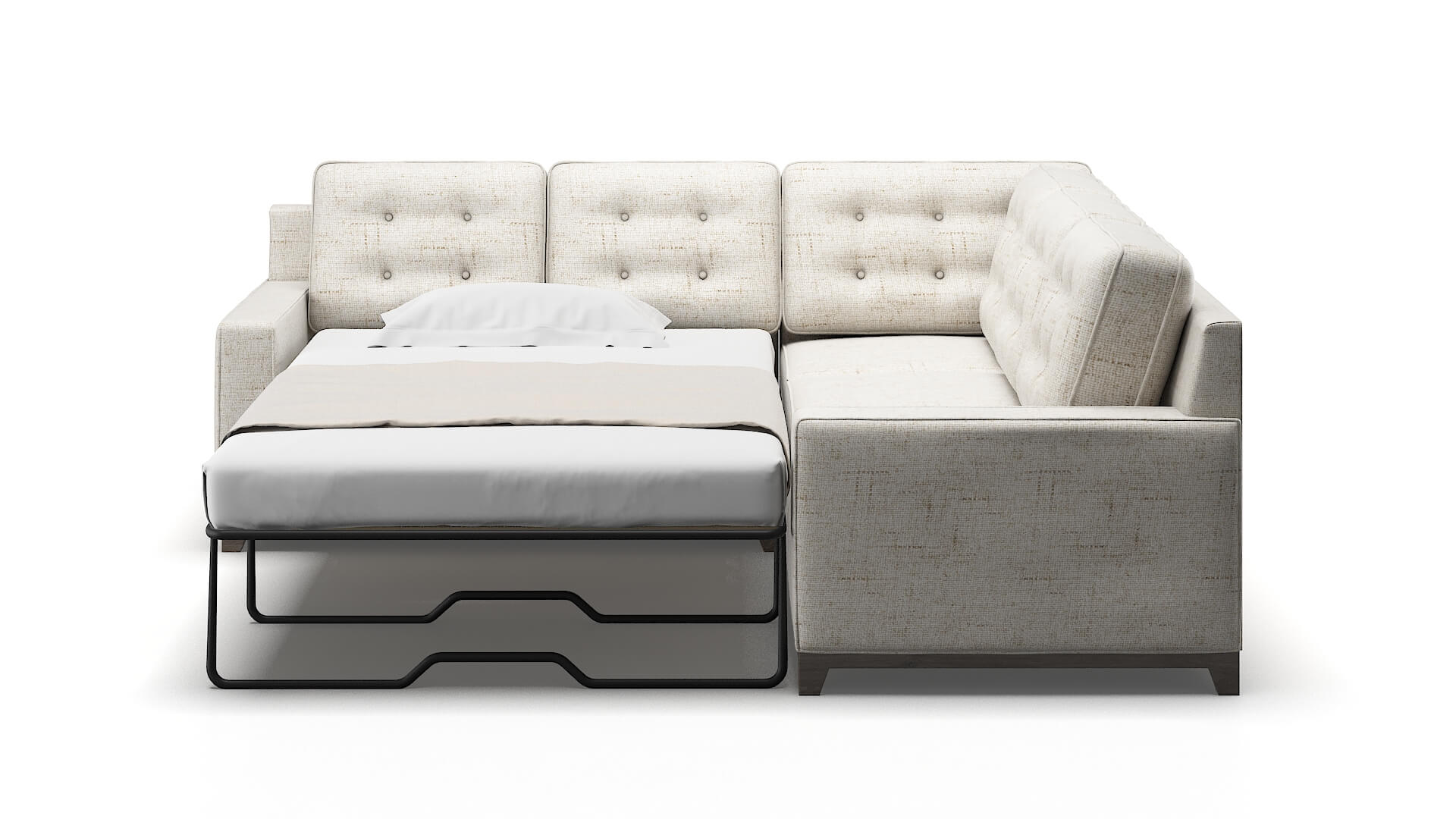 Alexandria Oceanside Natural Sectional Sleeper Espresso legs 1