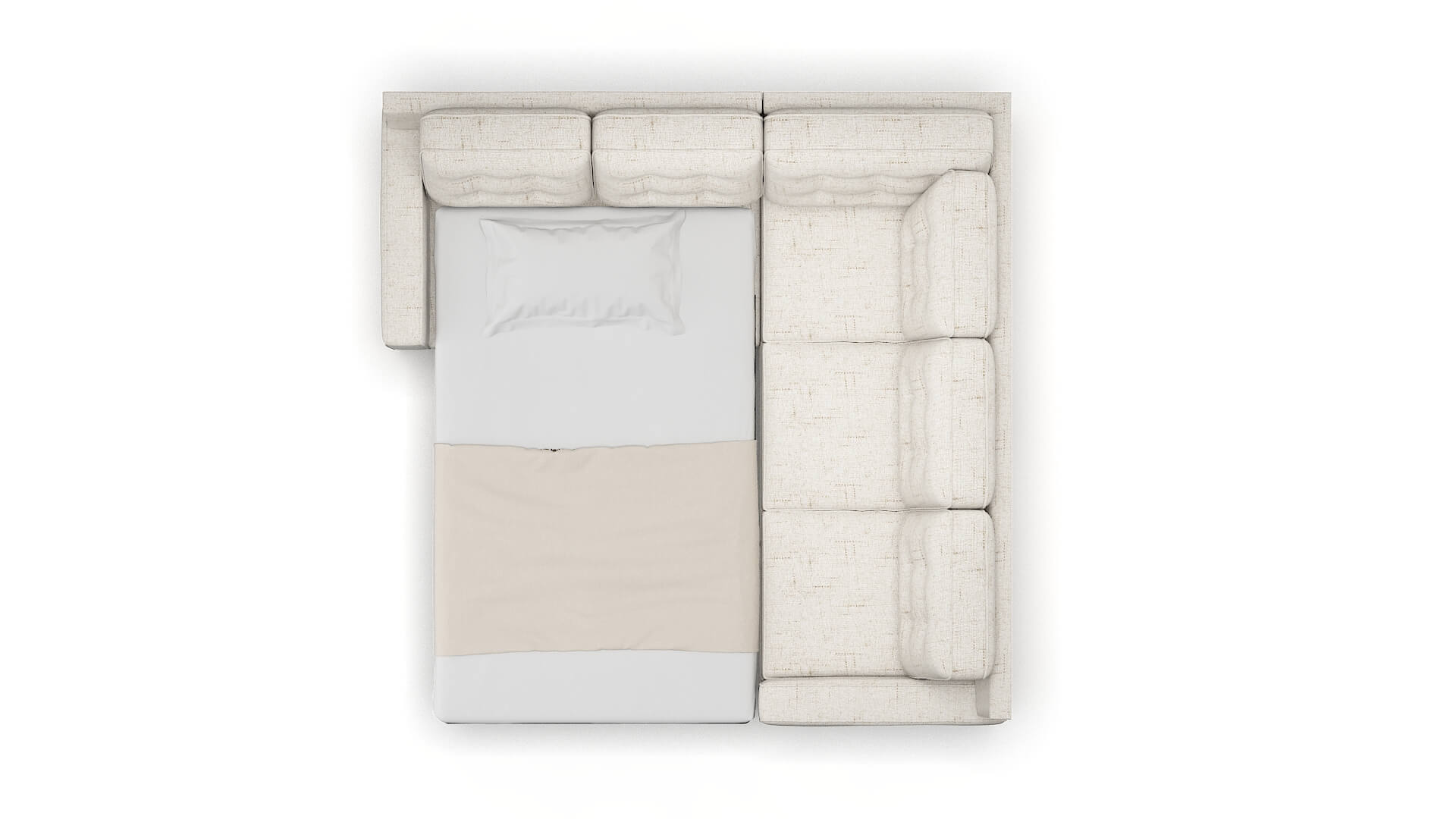 Alexandria Oceanside Natural Sectional Sleeper Espresso legs 3