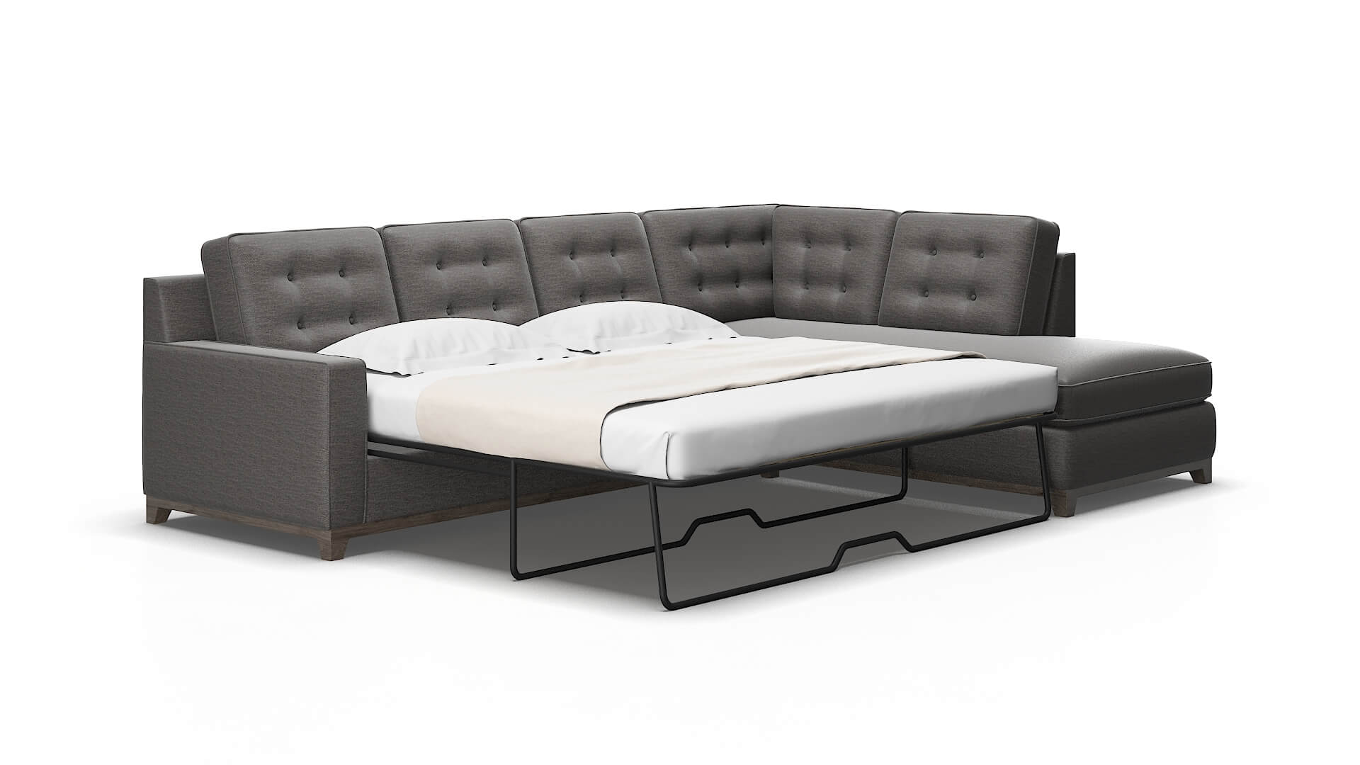 Alexandria Oscar Charcoal Panel Sleeper Espresso legs 2