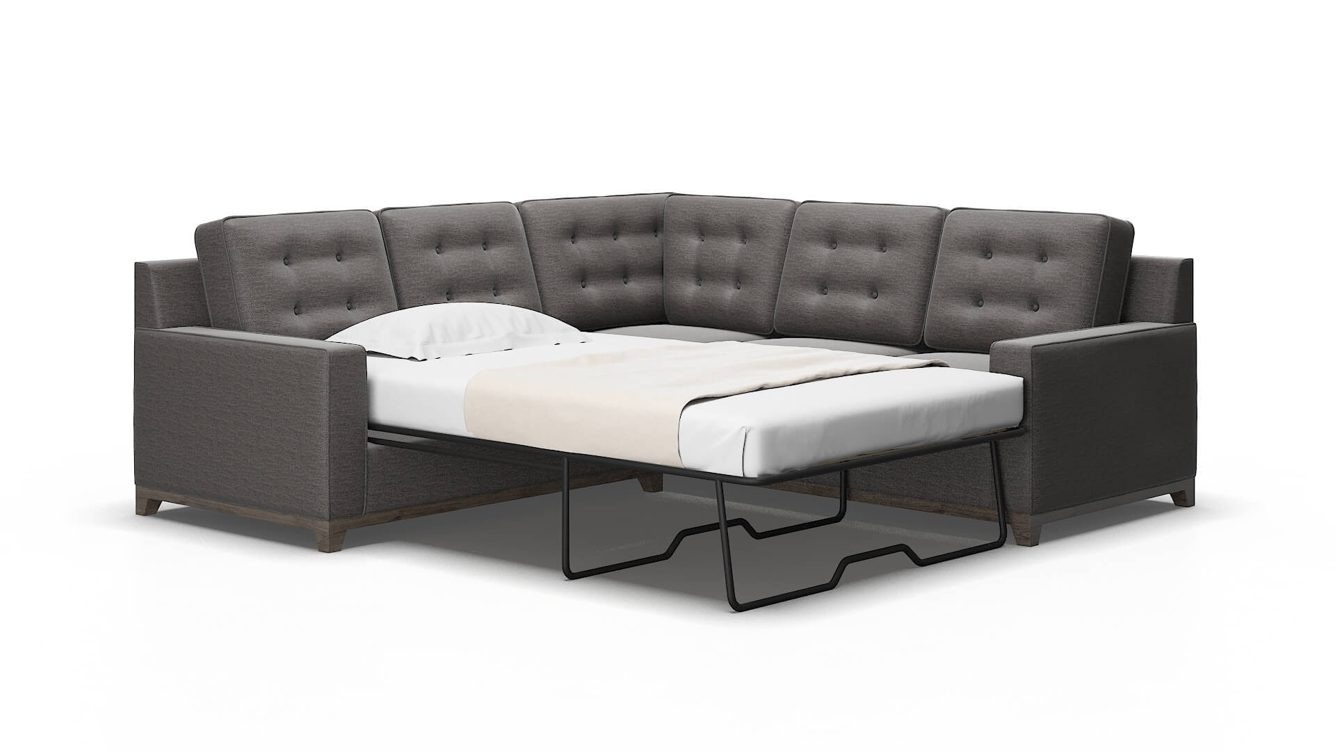 Alexandria Oscar charcoal Sectional sleeper Espresso Legs  2