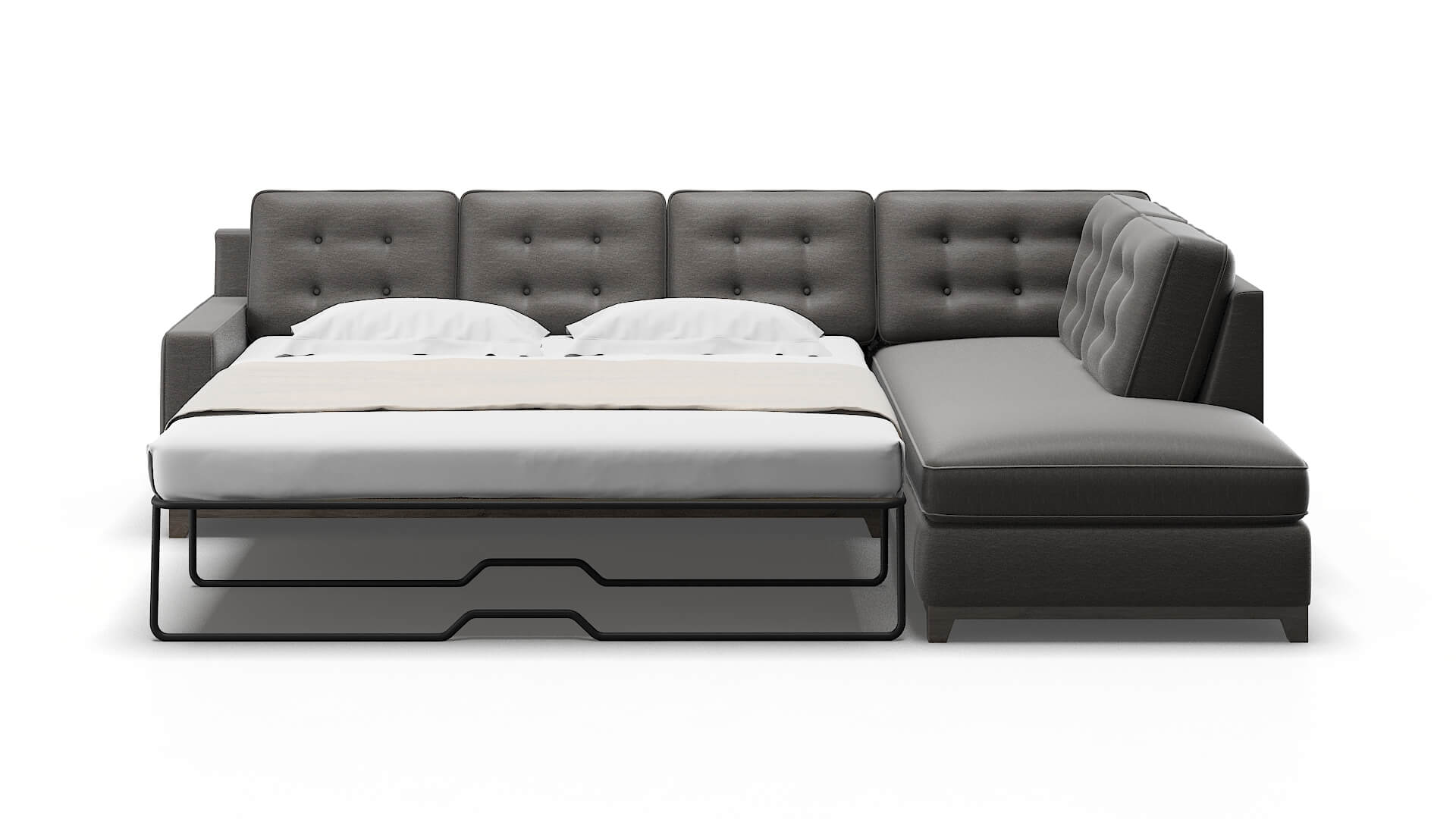 Alexandria Oscar Grey Panel Sleeper Espresso legs 1