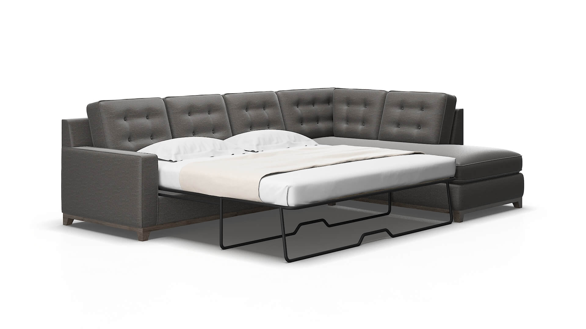 Alexandria Oscar grey Panel sleeper Espresso Legs  2